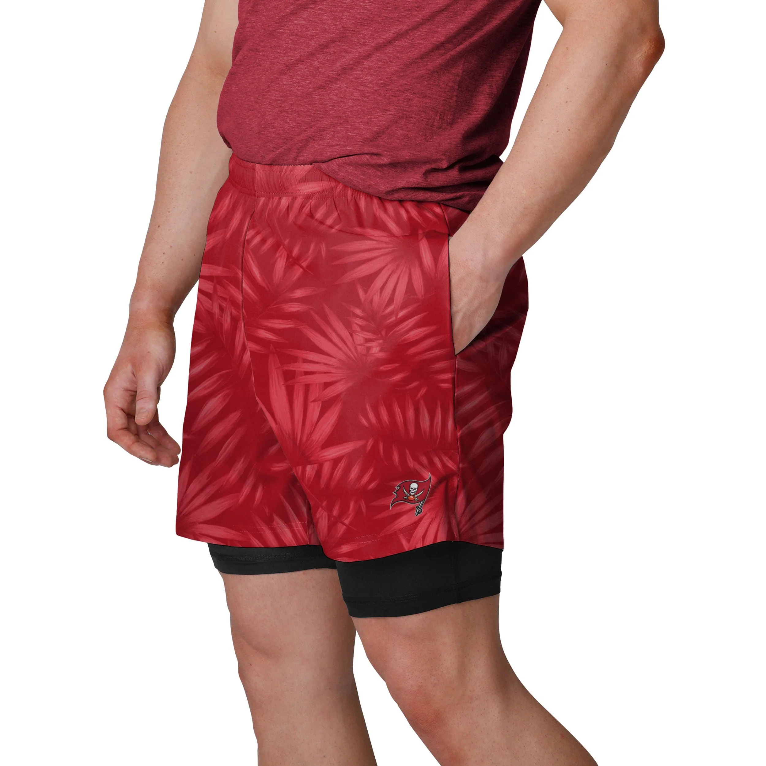 Tampa Bay Buccaneers NFL Mens Floral Black Liner Shorts - Image 2