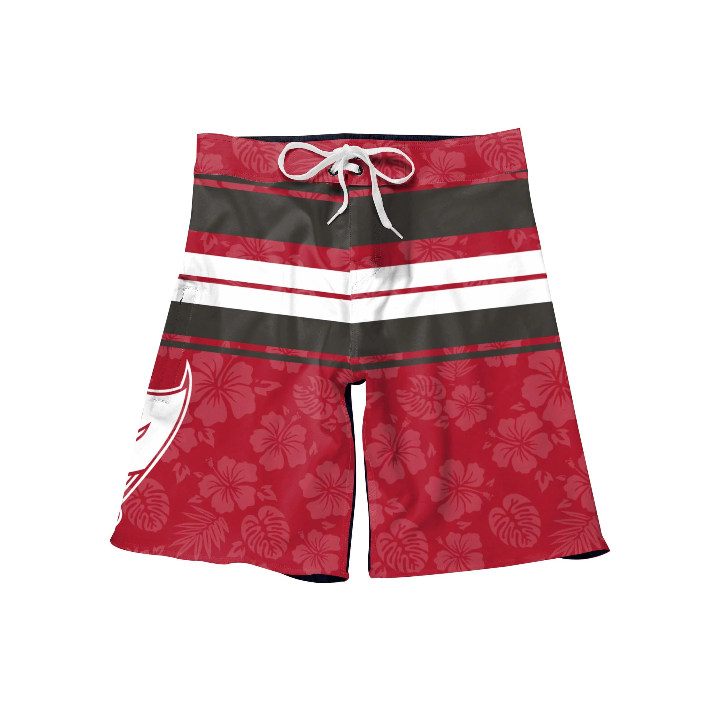Tampa Bay Buccaneers NFL Mens Hibiscus Boardwalk Stripe Boardshorts - Image 4