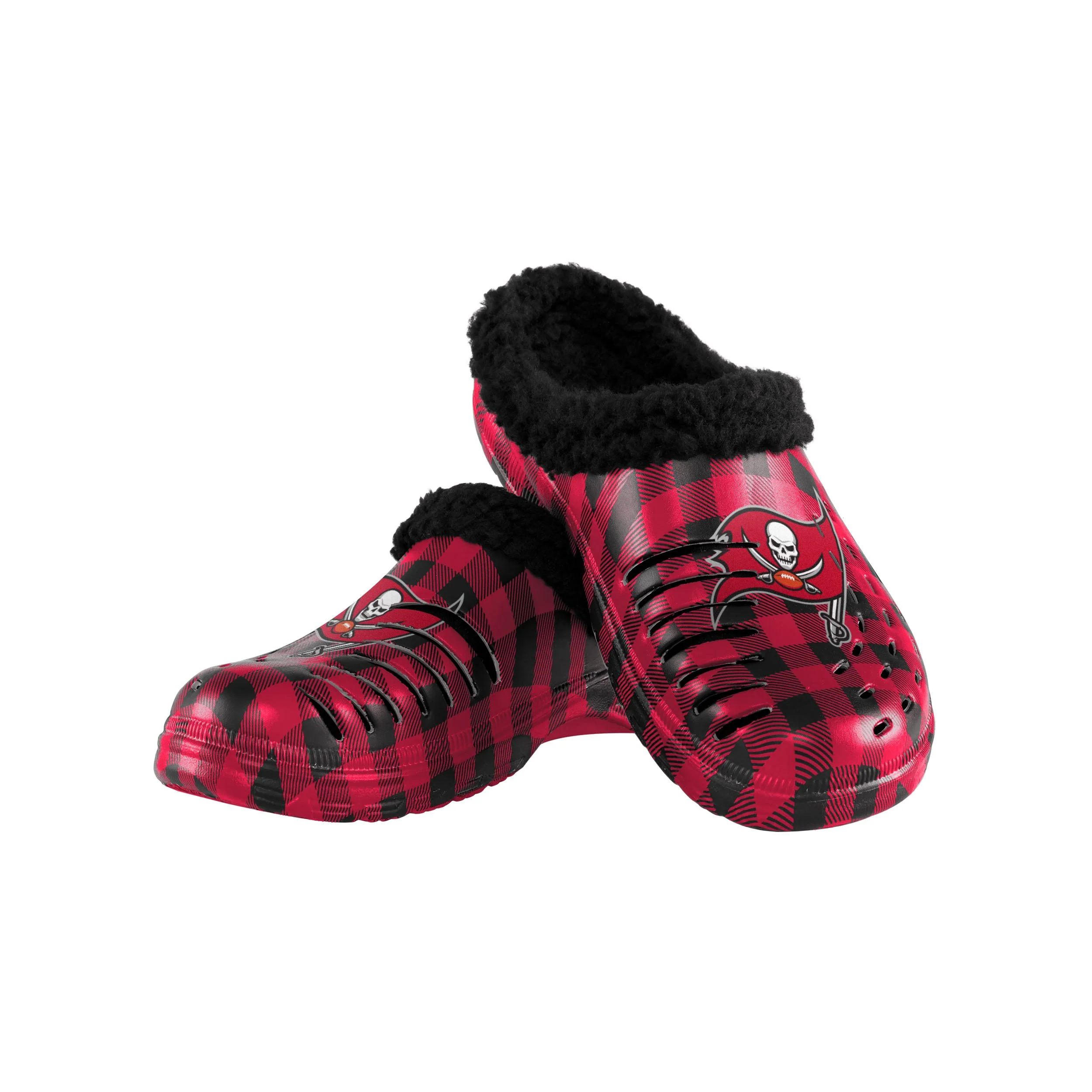 Tampa Bay Buccaneers NFL Mens Sherpa Lined Buffalo Check Clog