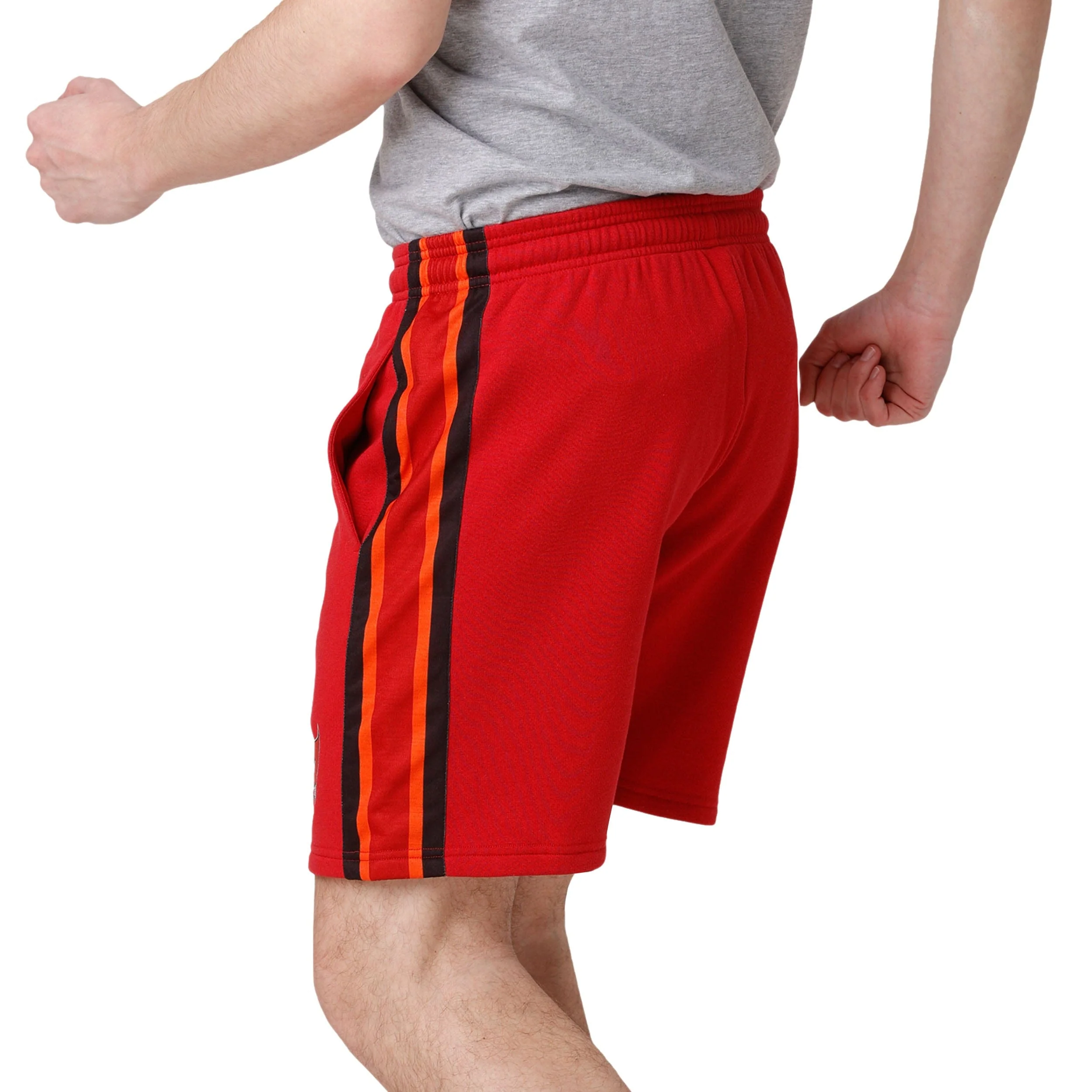Tampa Bay Buccaneers NFL Mens Side Stripe Fleece Shorts - Image 2
