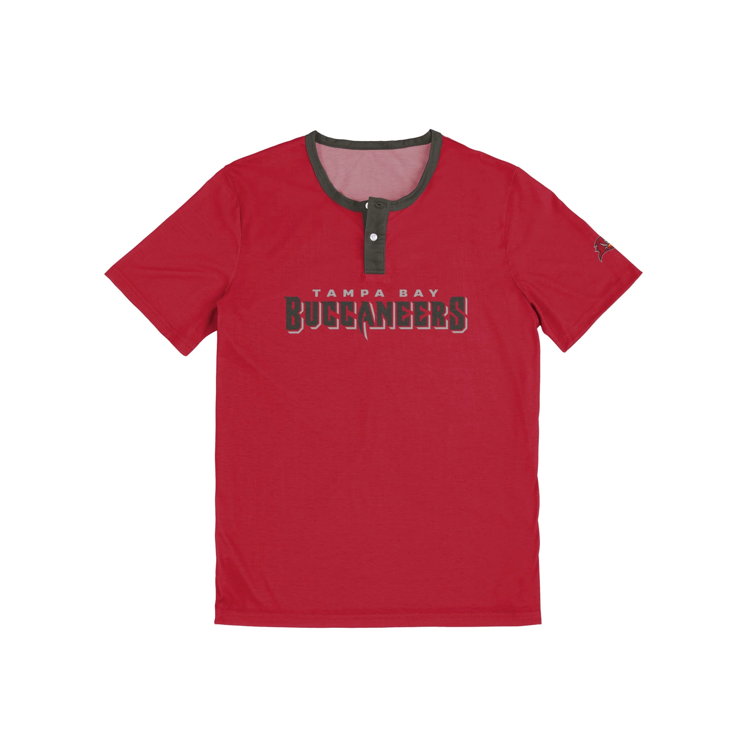 Tampa Bay Buccaneers NFL Mens Solid Wordmark Short Sleeve Henley - Image 4