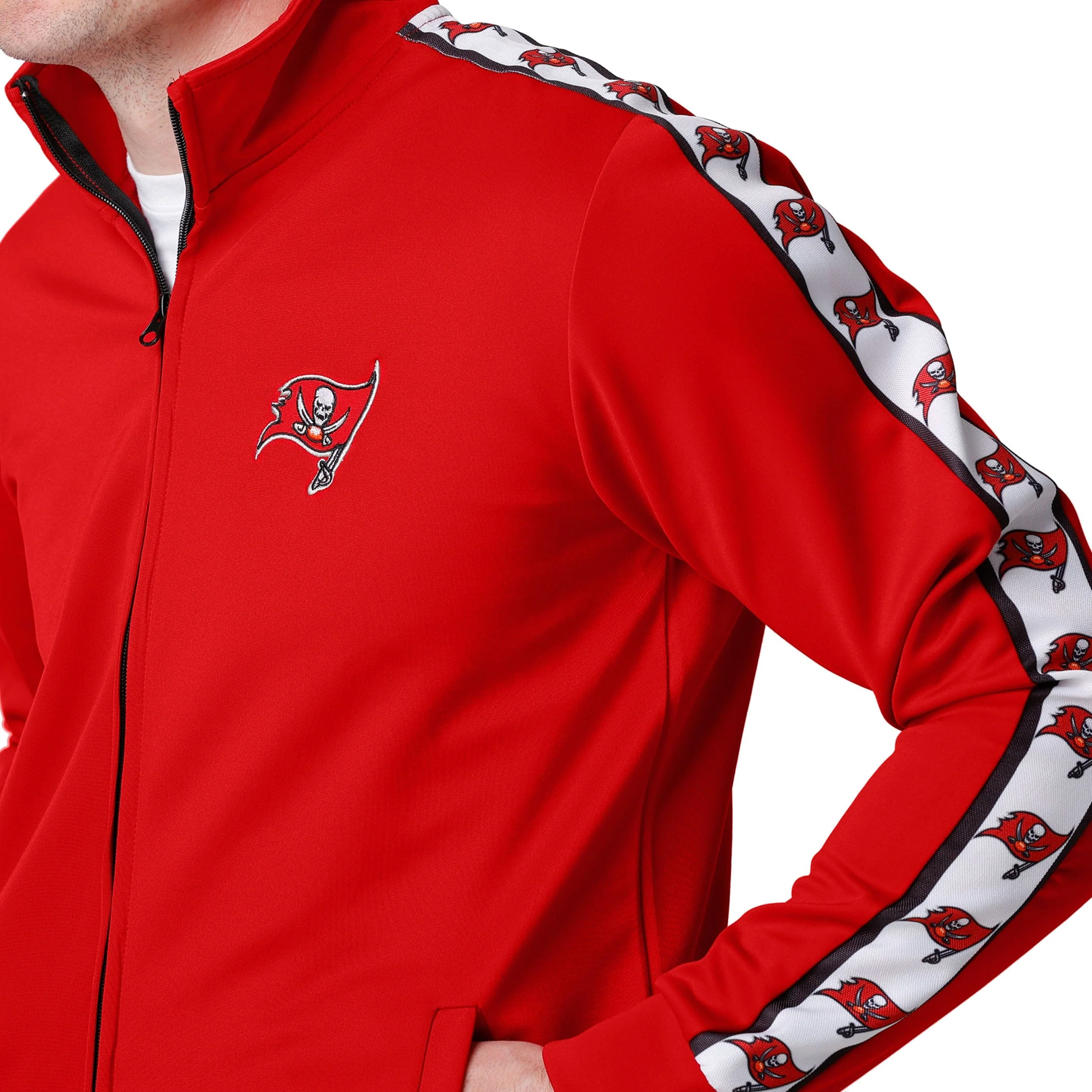 Tampa Bay Buccaneers NFL Mens Stripe Logo Track Jacket - Image 3