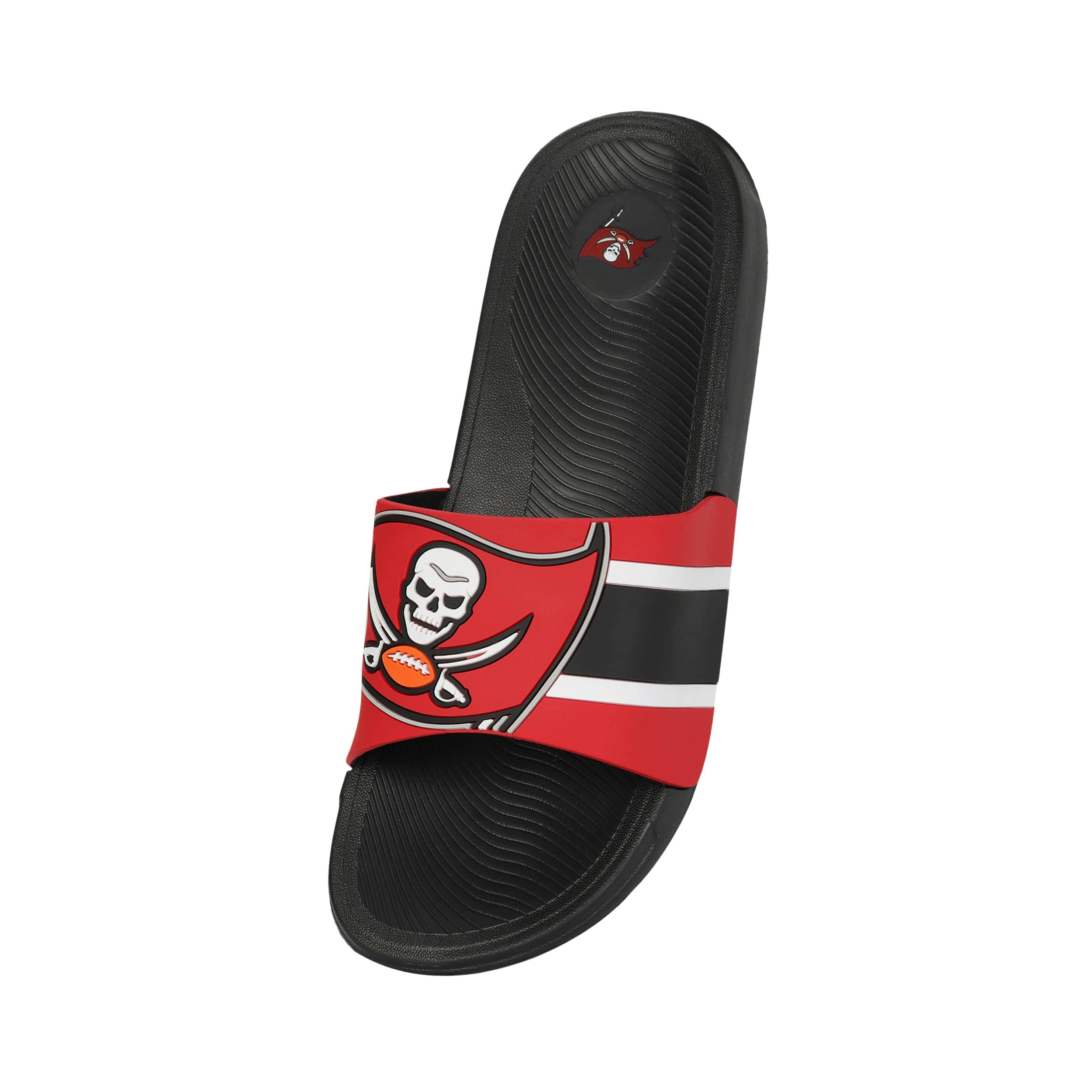 Tampa Bay Buccaneers NFL Mens Striped Big Logo Raised Slide - Image 3