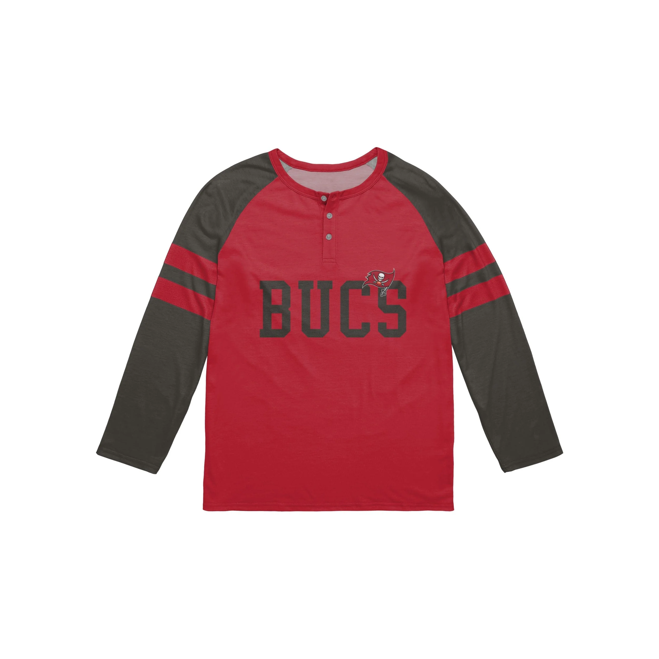 Tampa Bay Buccaneers NFL Mens Team Stripe Wordmark Long Sleeve Henley - Image 4