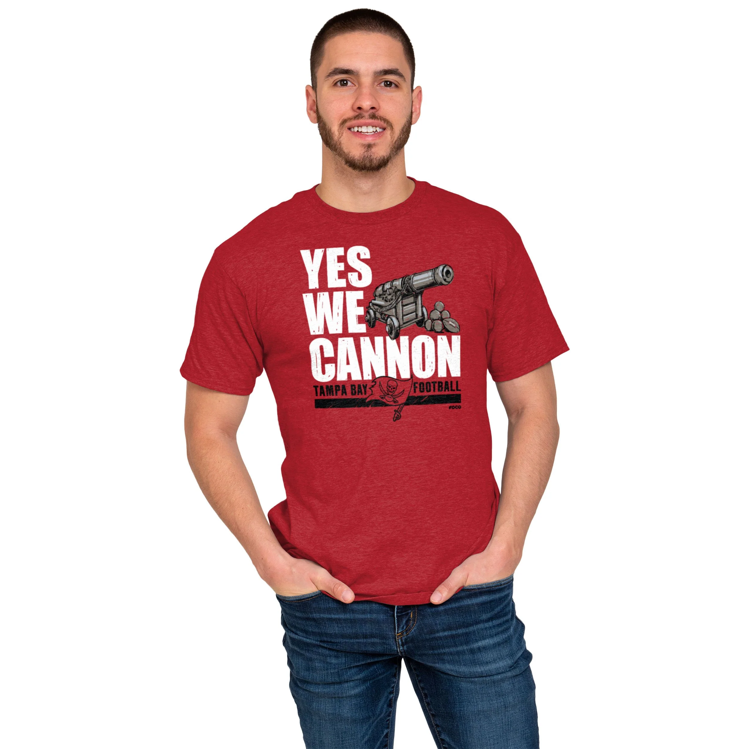 Tampa Bay Buccaneers NFL Mens Yes We Cannon T-Shirt