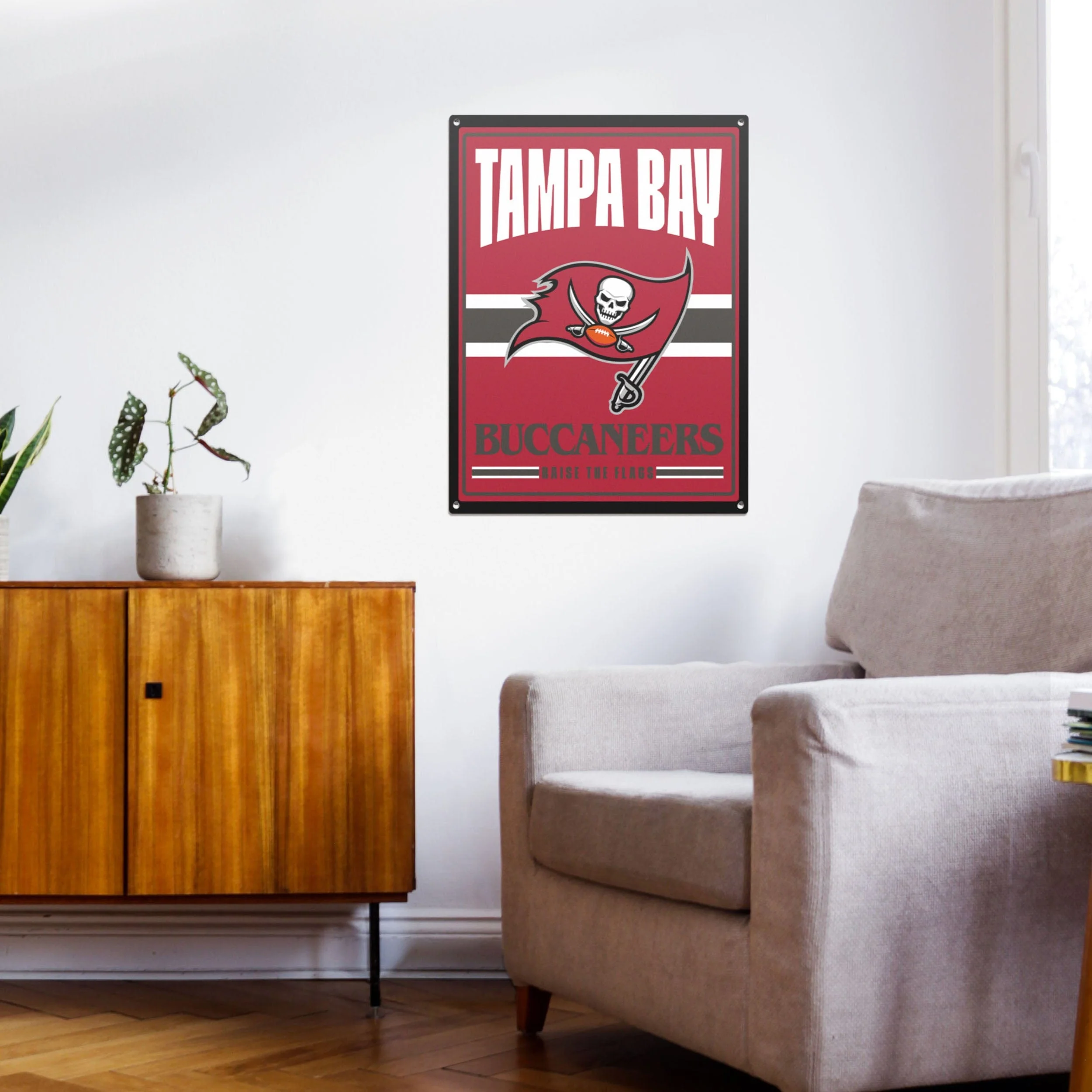 Tampa Bay Buccaneers NFL Metal Tacker Wall Sign - Image 3