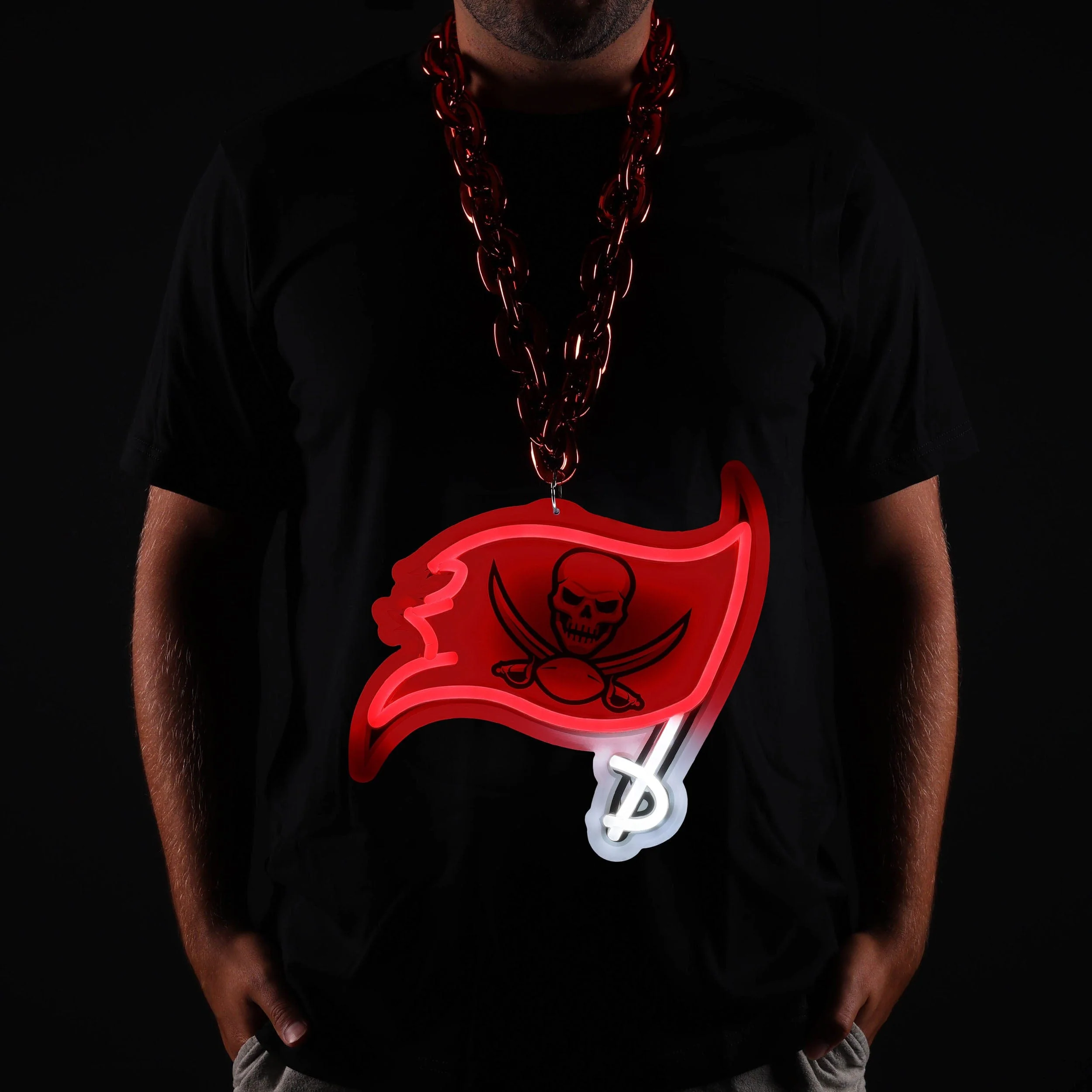 Tampa Bay Buccaneers NFL Neon Light Up Big Logo Chain - Image 3