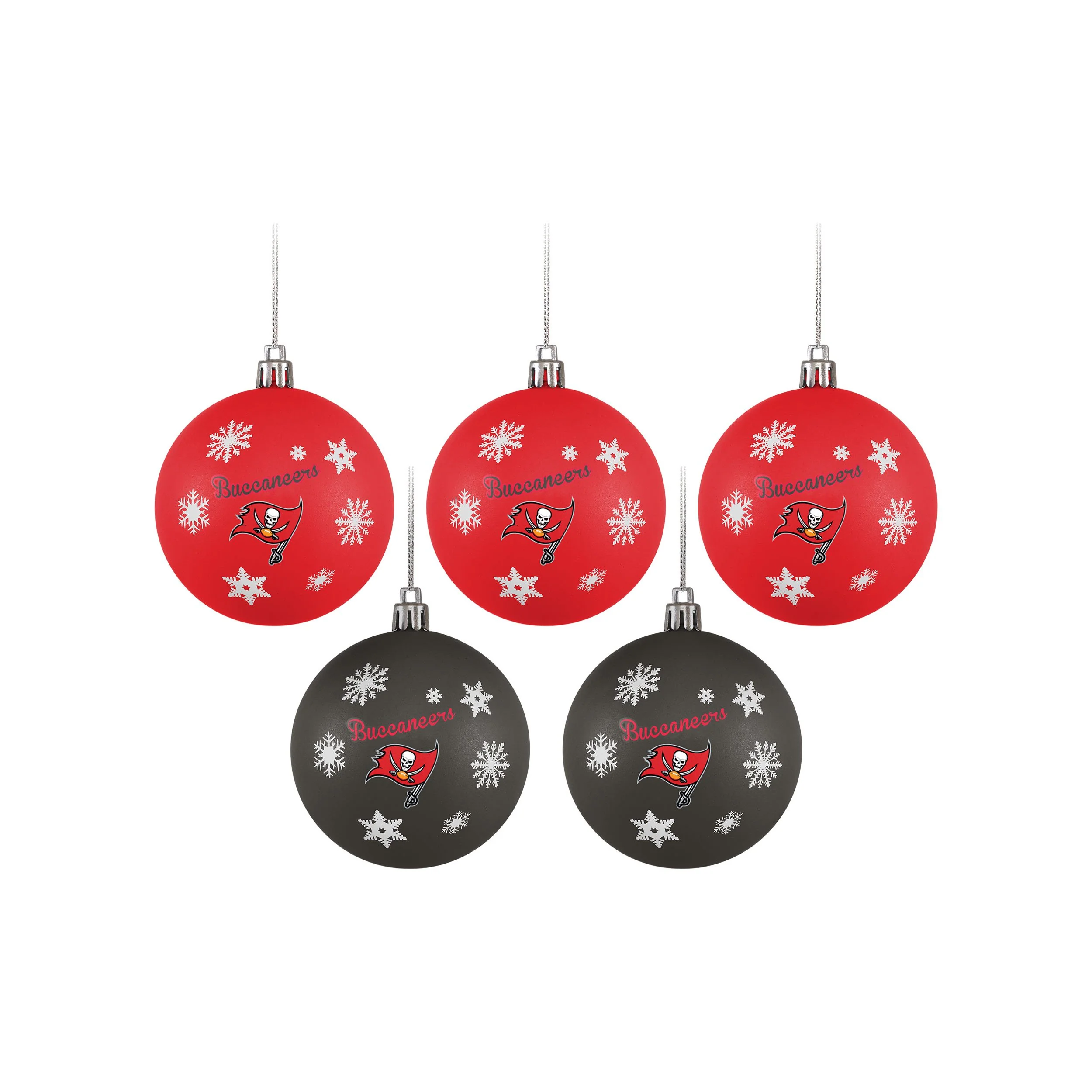 Tampa Bay Buccaneers NFL Original 5 Pack Shatterproof Ball Ornament Set