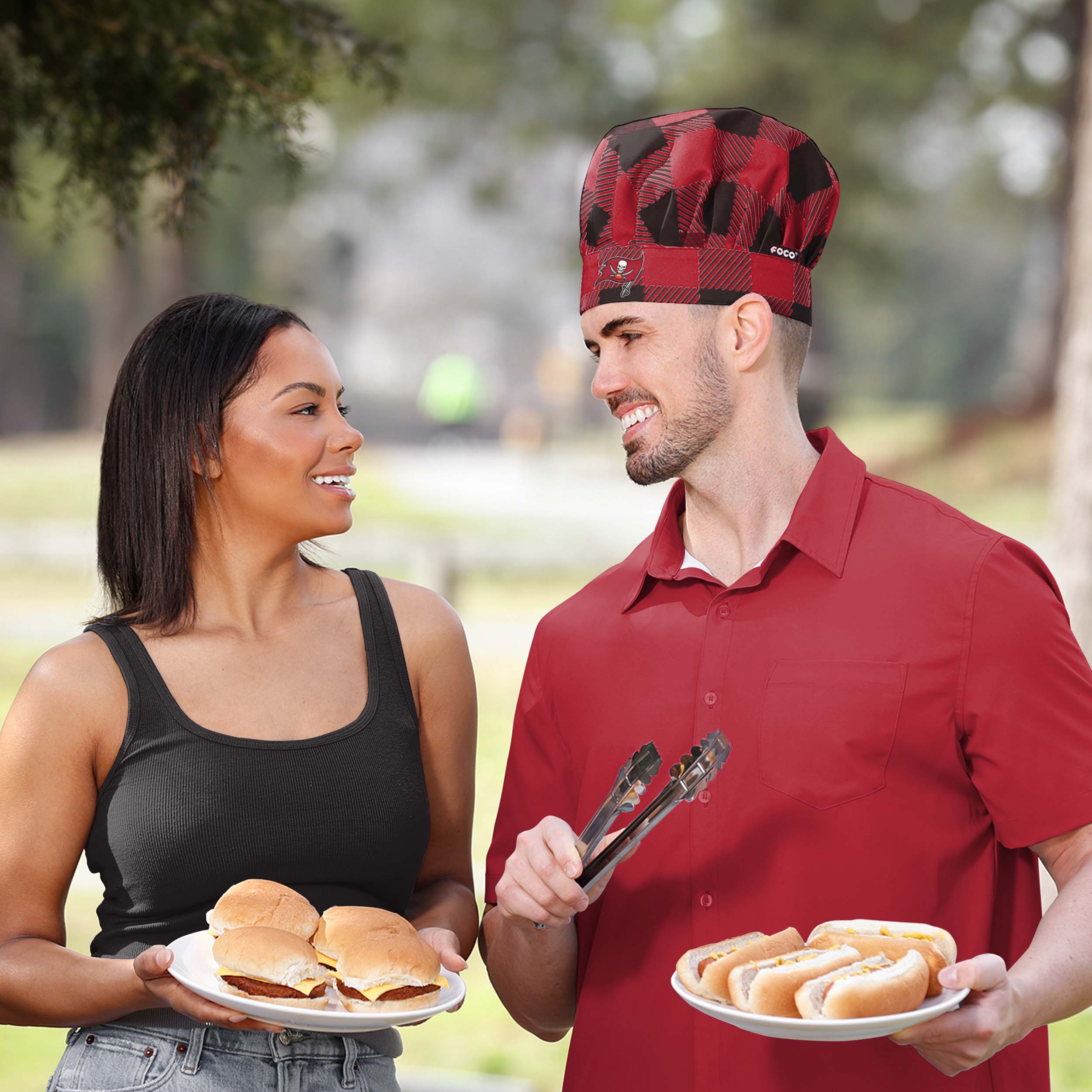 Tampa Bay Buccaneers NFL Plaid Chef Hat - Image 3