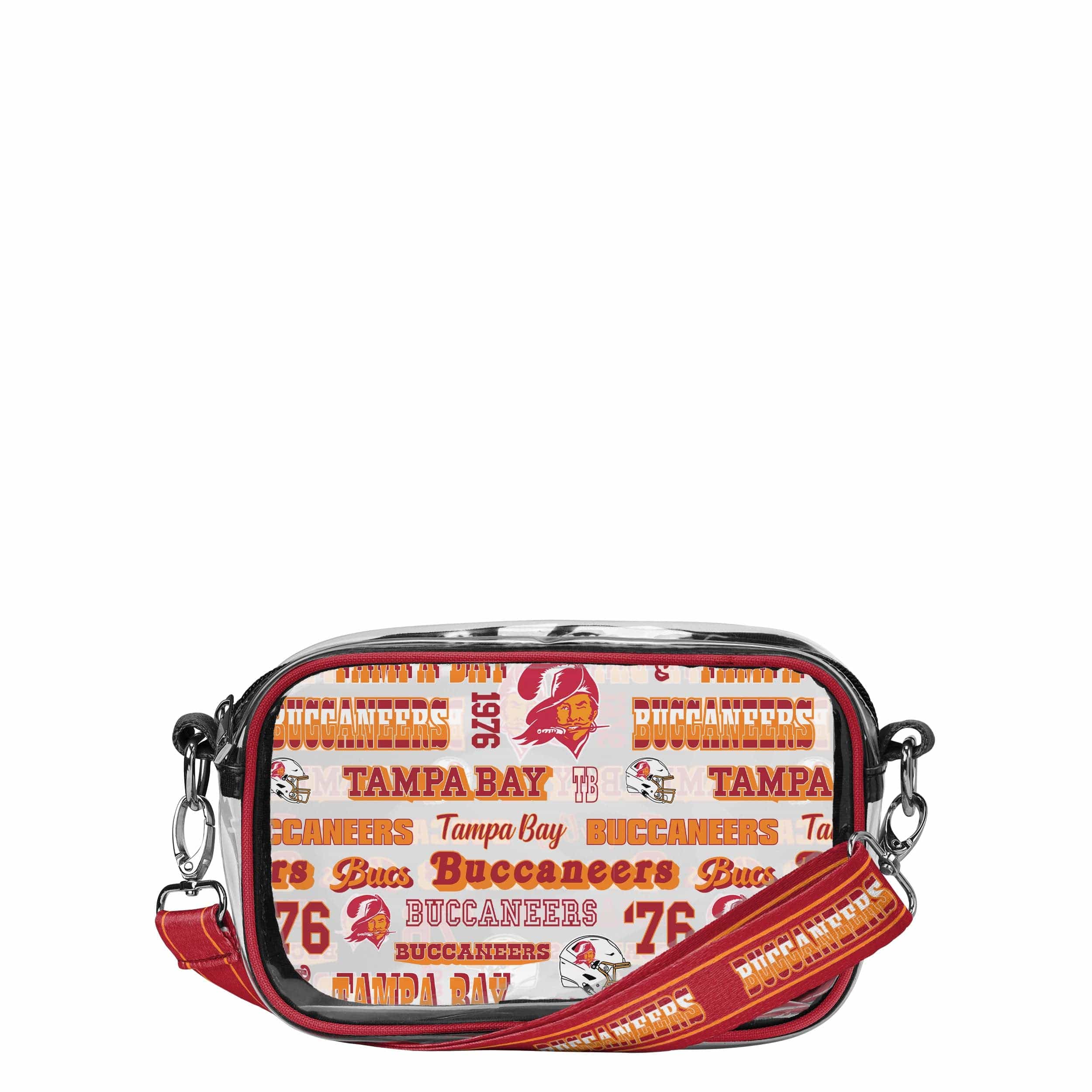 Tampa Bay Buccaneers NFL Repeat Retro Print Clear Crossbody Bag