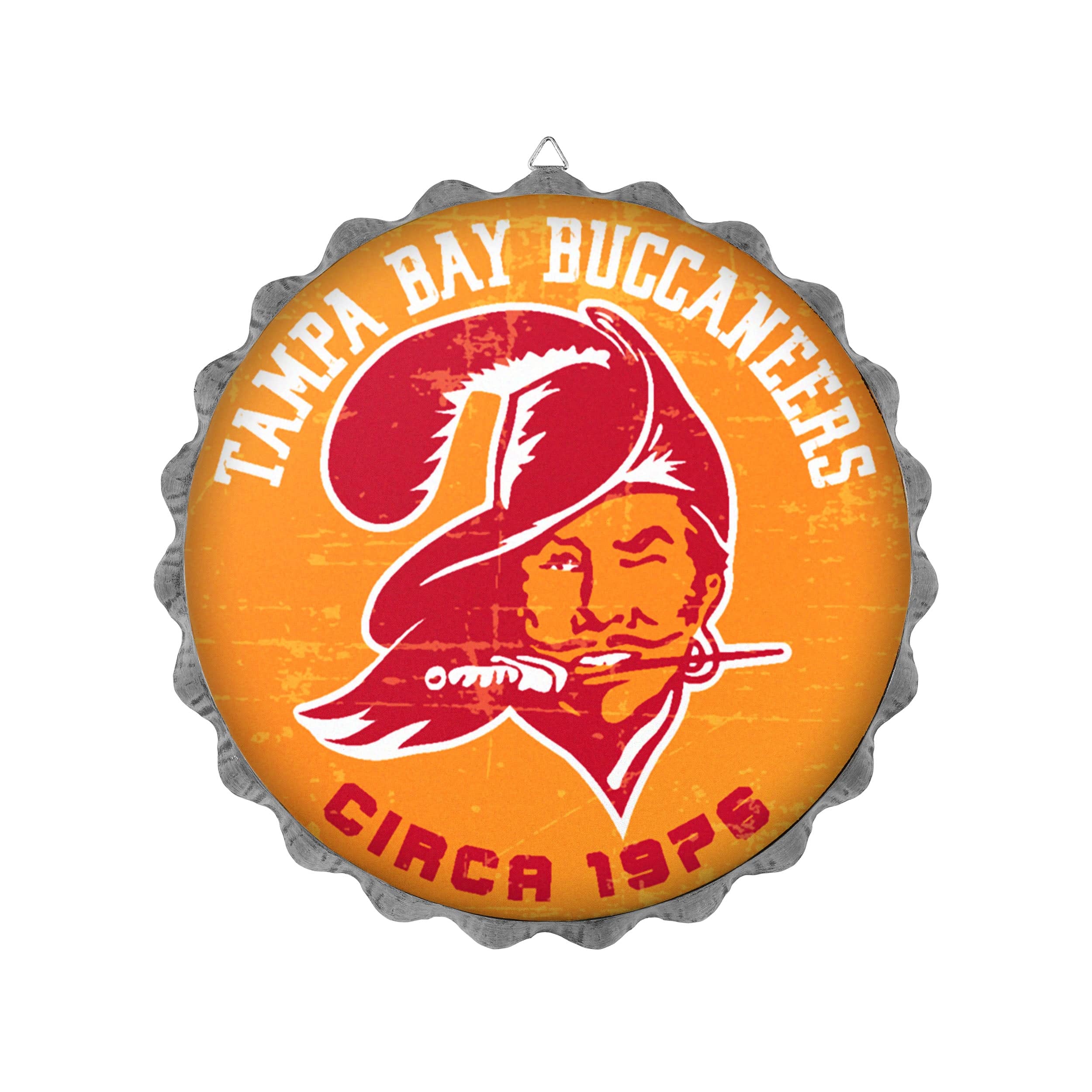 Tampa Bay Buccaneers NFL Retro Bottle Cap Wall Sign