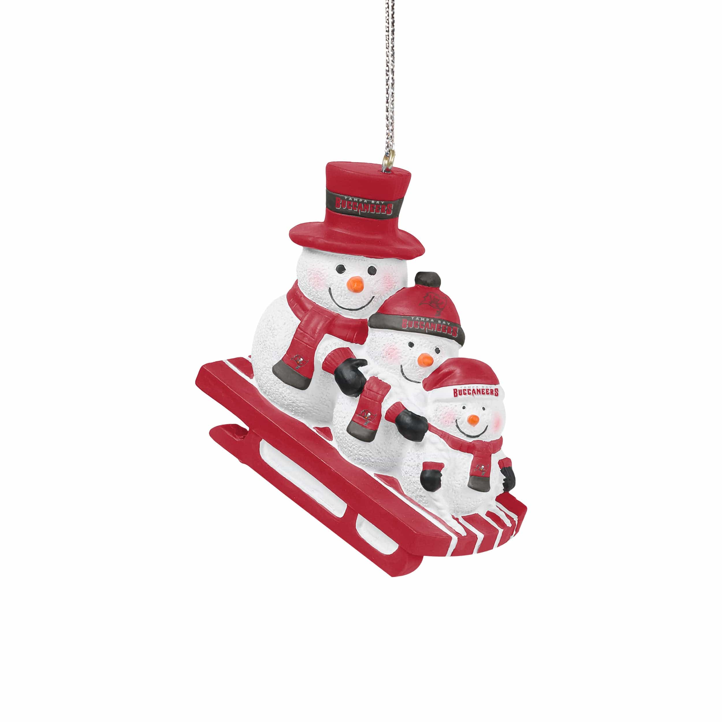 Tampa Bay Buccaneers NFL Sledding Snowmen Ornament