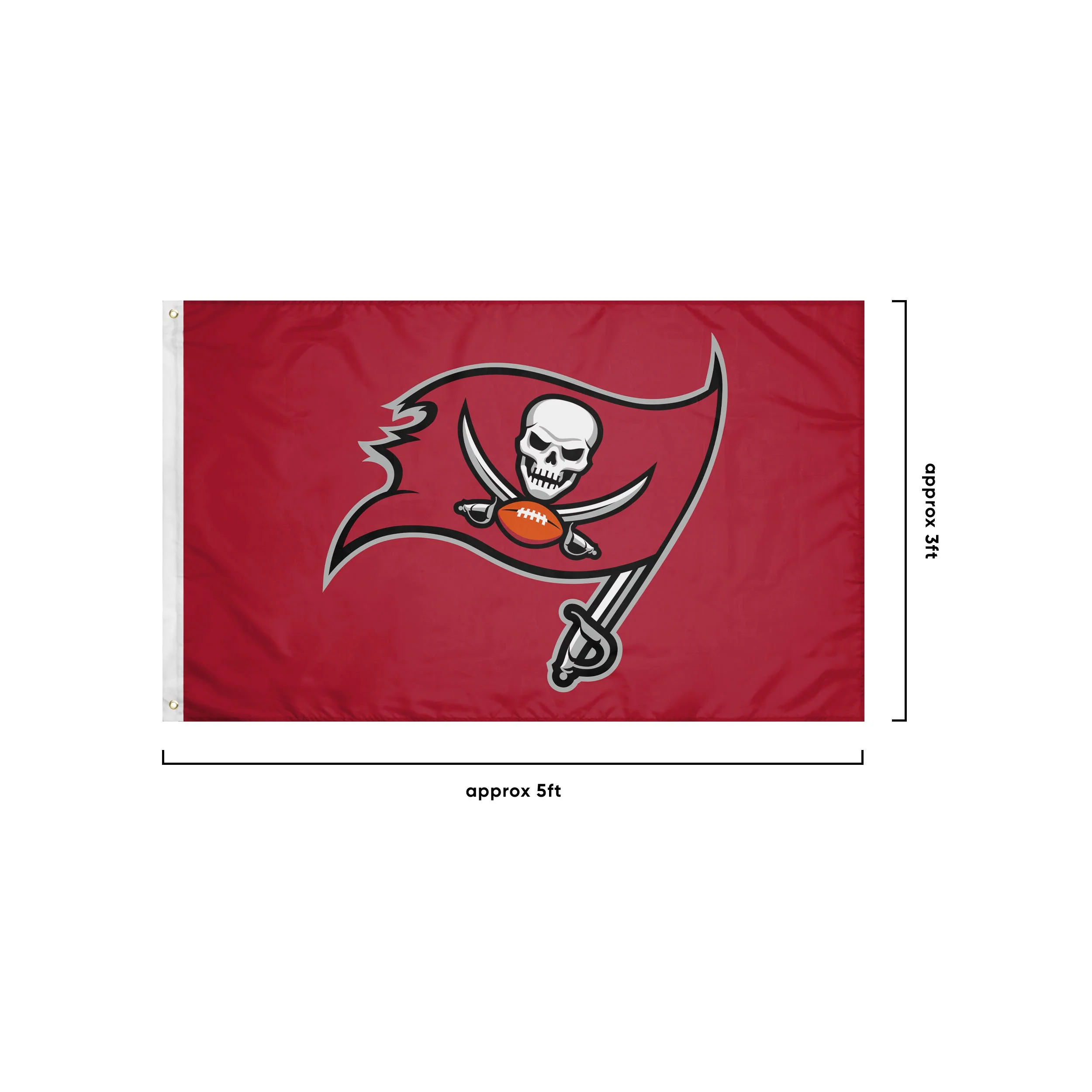 Tampa Bay Buccaneers NFL Solid Horizontal Flag - Image 3