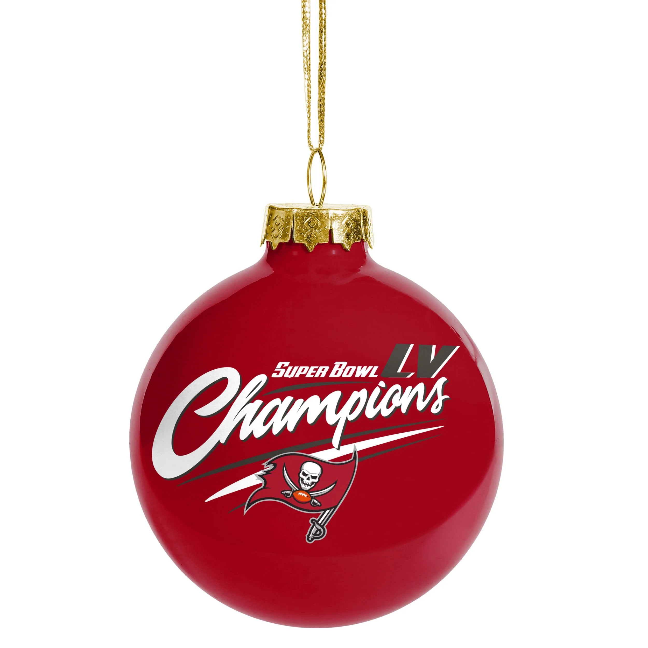 Tampa Bay Buccaneers NFL Super Bowl LV Champions Glass Ball Champion Ornament