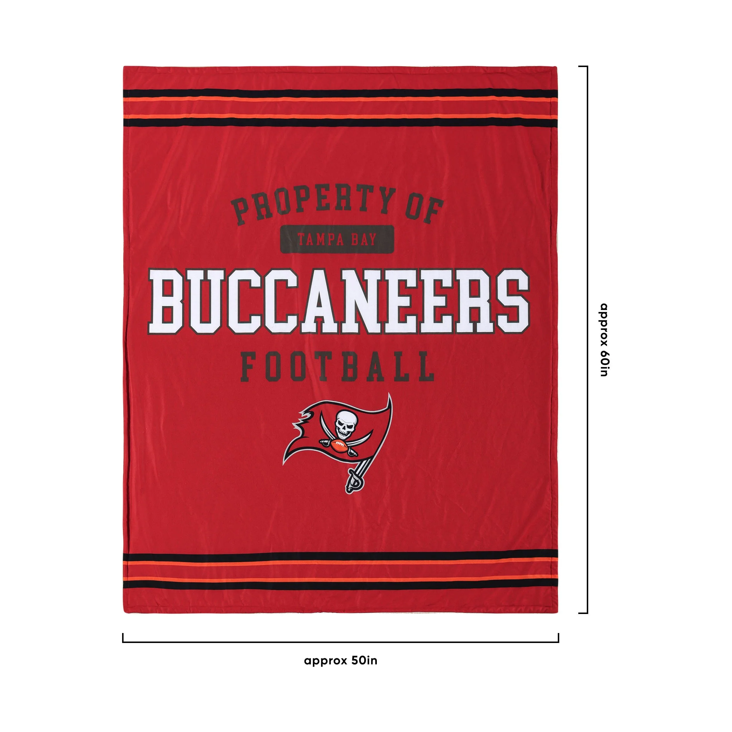 Tampa Bay Buccaneers NFL Team Property Sherpa Plush Throw Blanket - Image 3