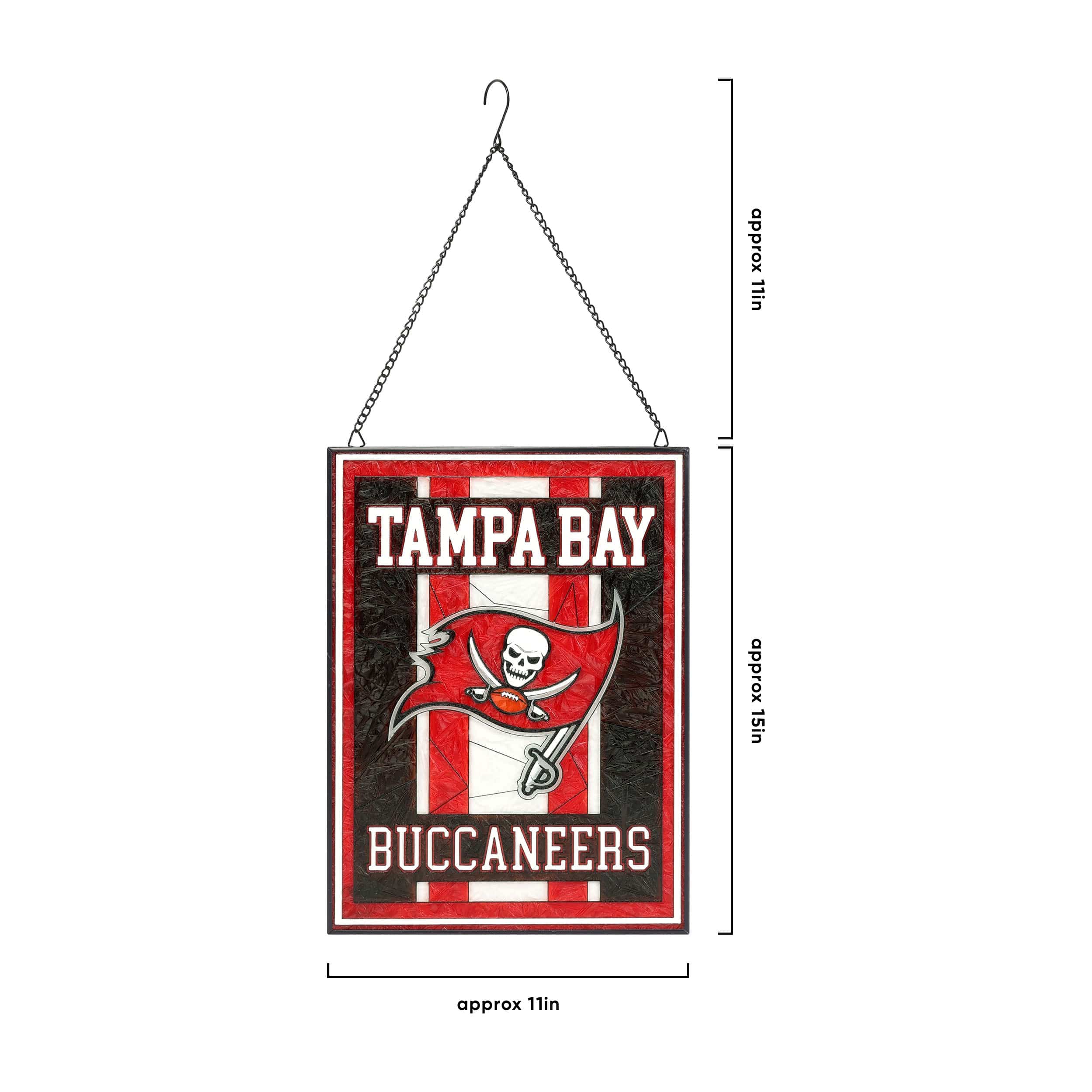 Tampa Bay Buccaneers NFL Team Stripe Stain Glass Sign - Image 3