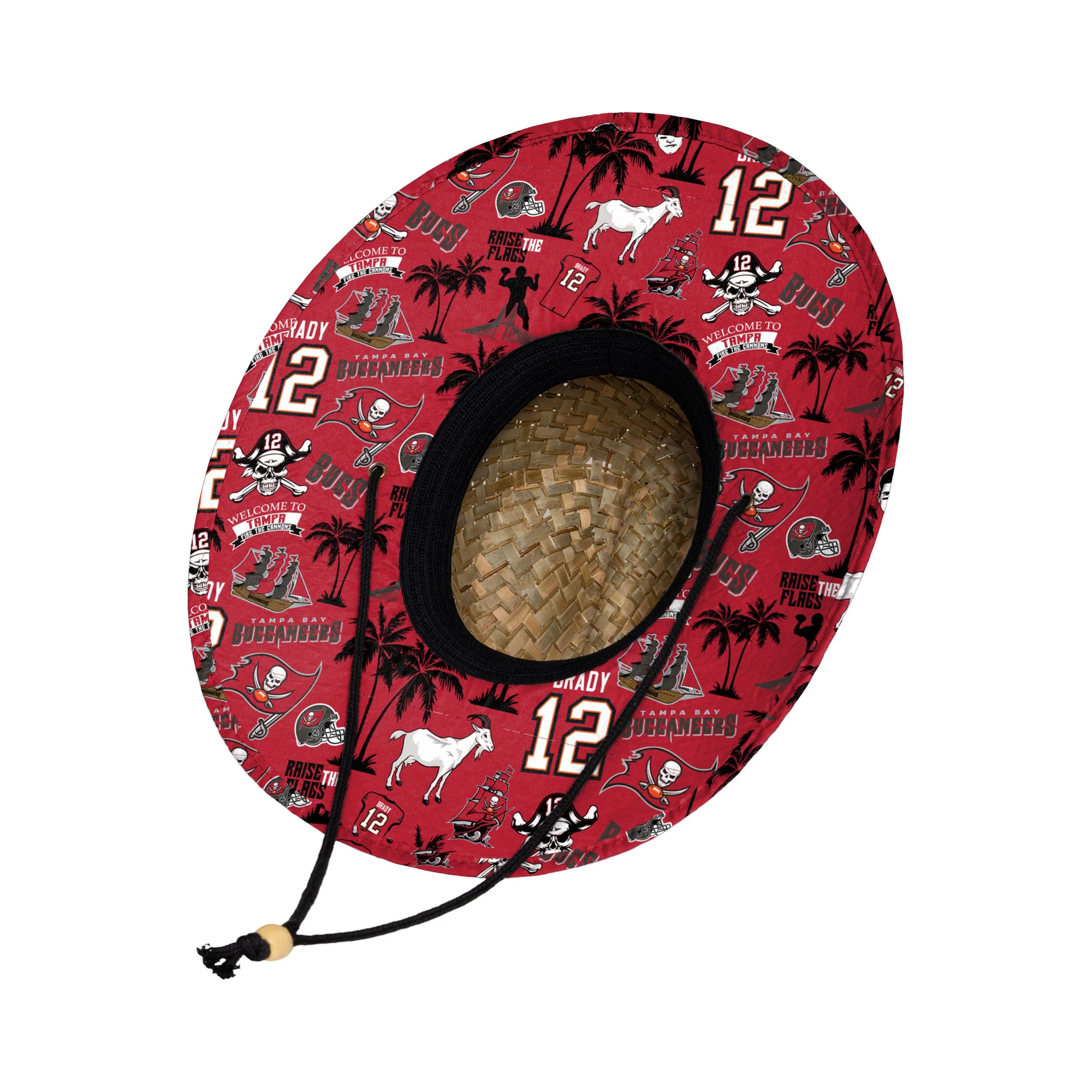 Tampa Bay Buccaneers NFL Tom Brady Floral Straw Hat - Image 2