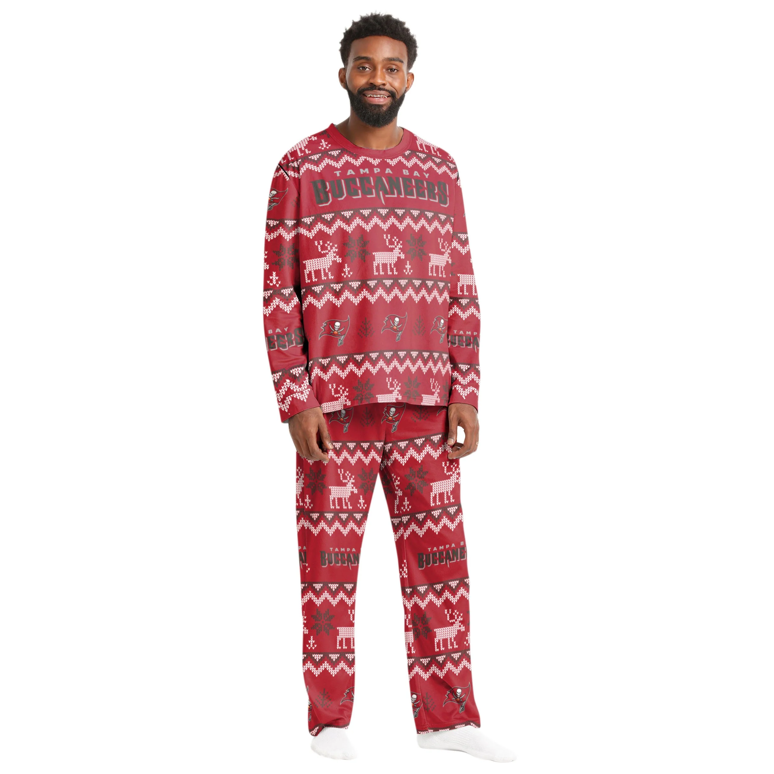 Tampa Bay Buccaneers NFL Ugly Pattern Family Holiday Pajamas - Image 6