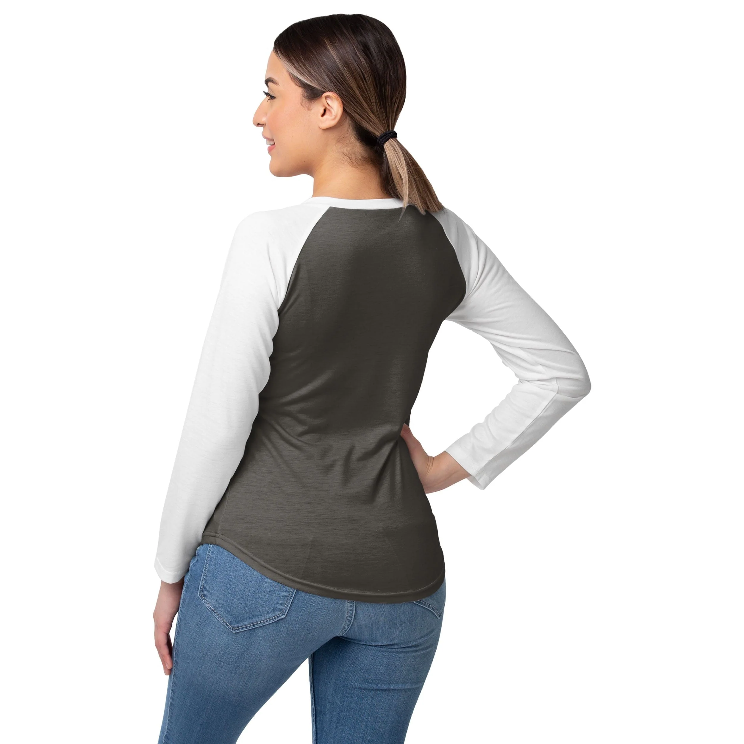 Tampa Bay Buccaneers NFL Womens Big Logo Solid Raglan T-Shirt - Image 3