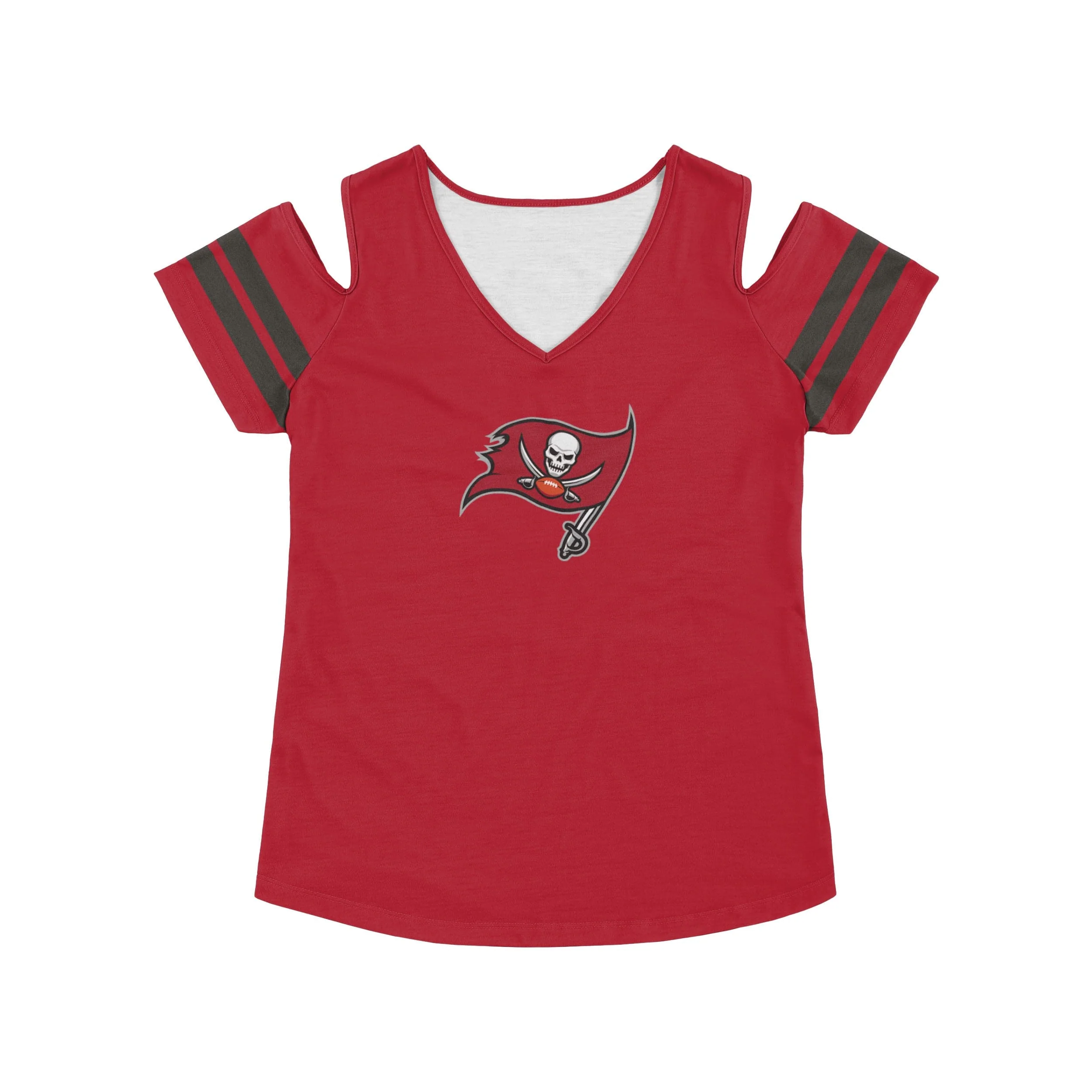 Tampa Bay Buccaneers NFL Womens Cold Shoulder T-Shirt - Image 4