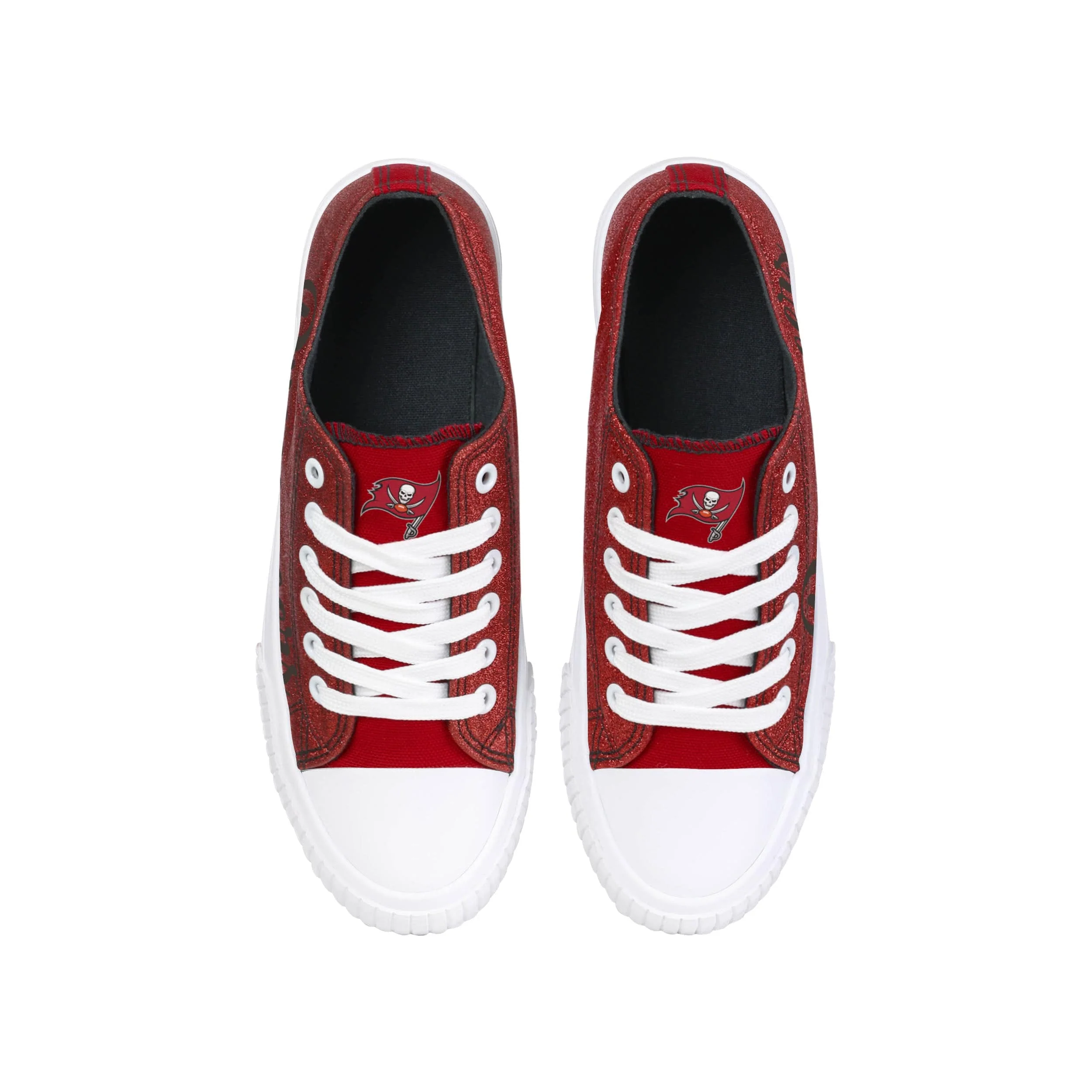 Tampa Bay Buccaneers NFL Womens Color Glitter Low Top Canvas Shoes - Image 4