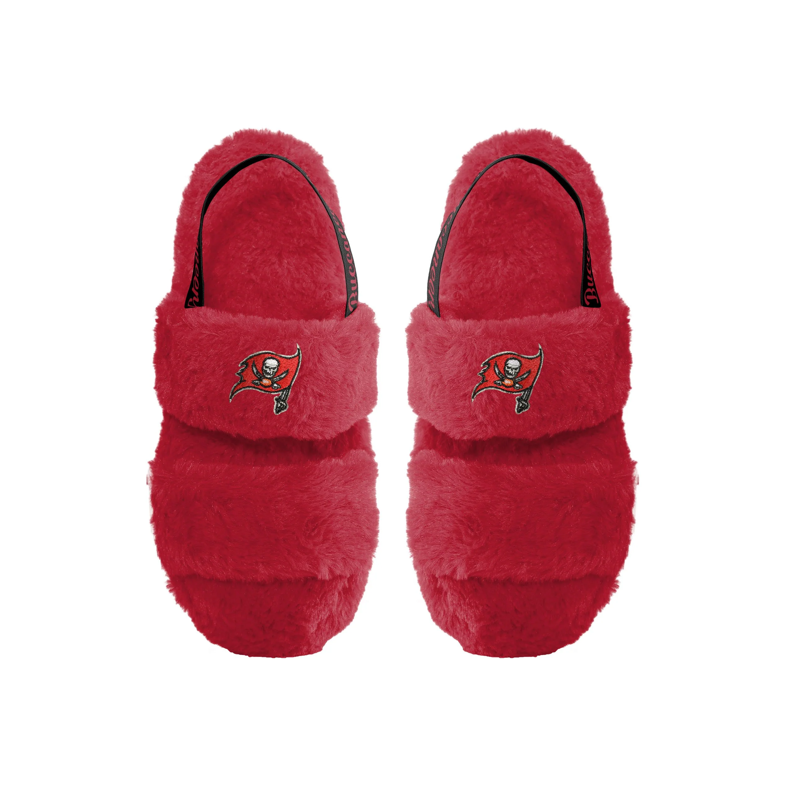 Tampa Bay Buccaneers NFL Womens Heel Strap Wordmark Fur Slide - Image 2