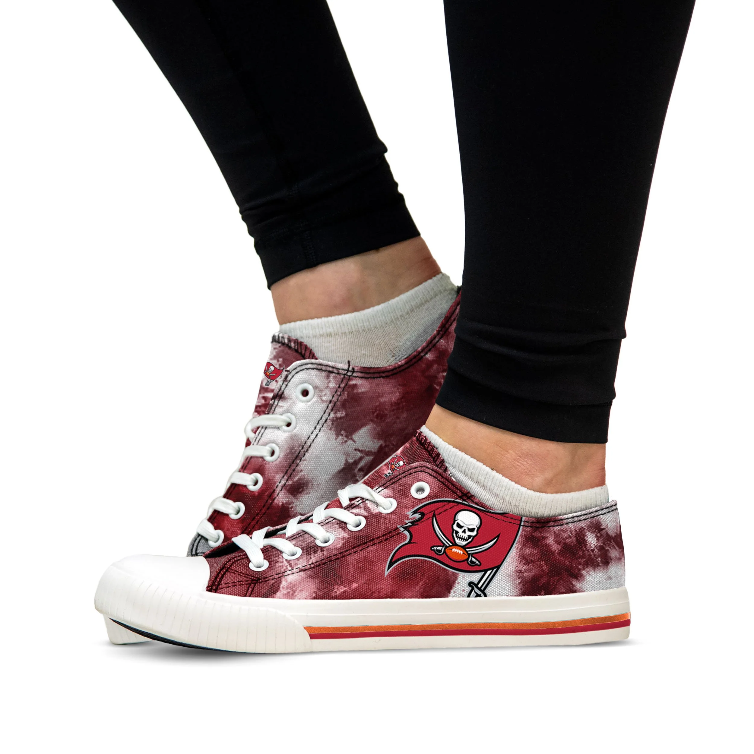 Tampa Bay Buccaneers NFL Womens Low Top Tie-Dye Canvas Shoes - Image 4