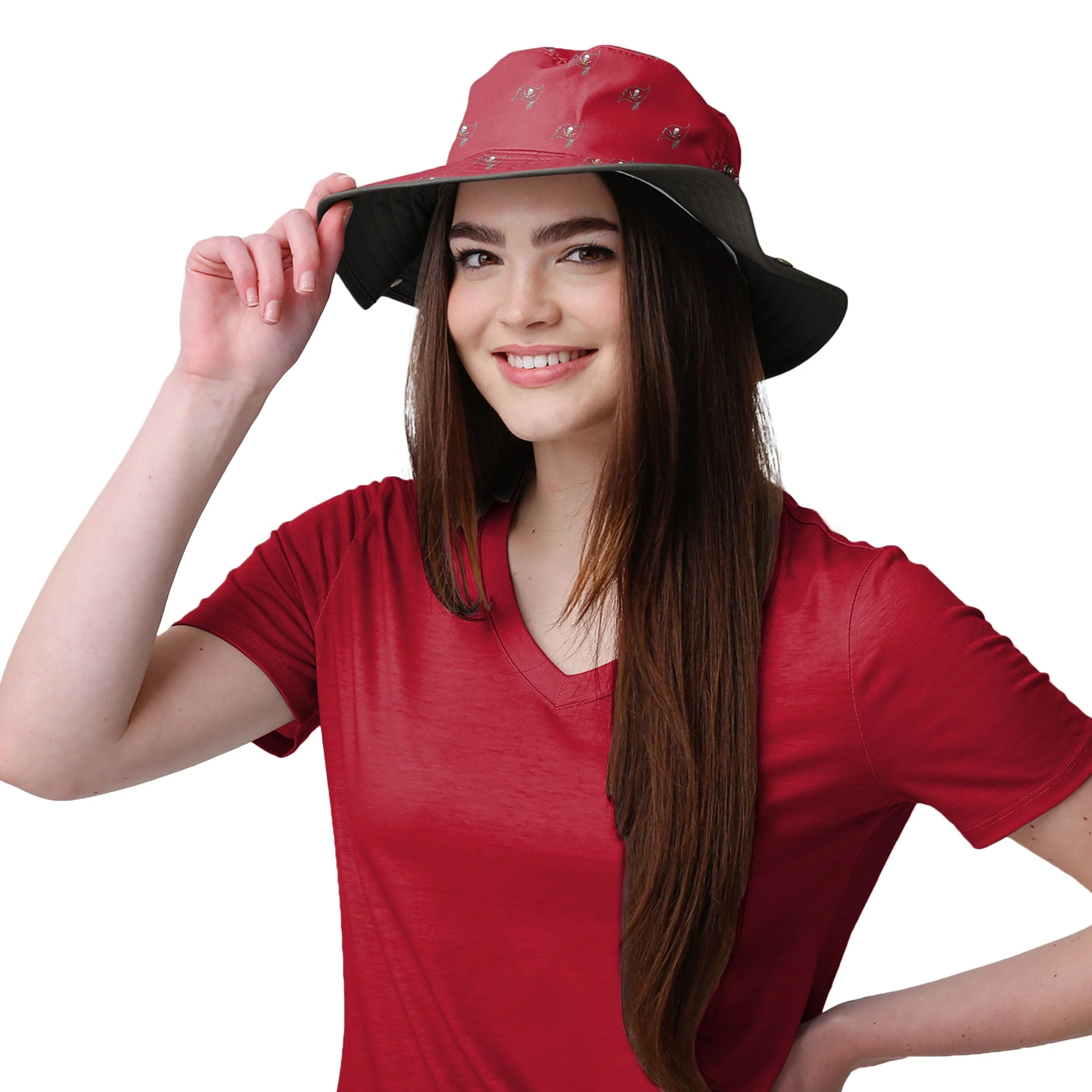 Tampa Bay Buccaneers NFL Womens Mini Print Hybrid Boonie Hat - Image 2
