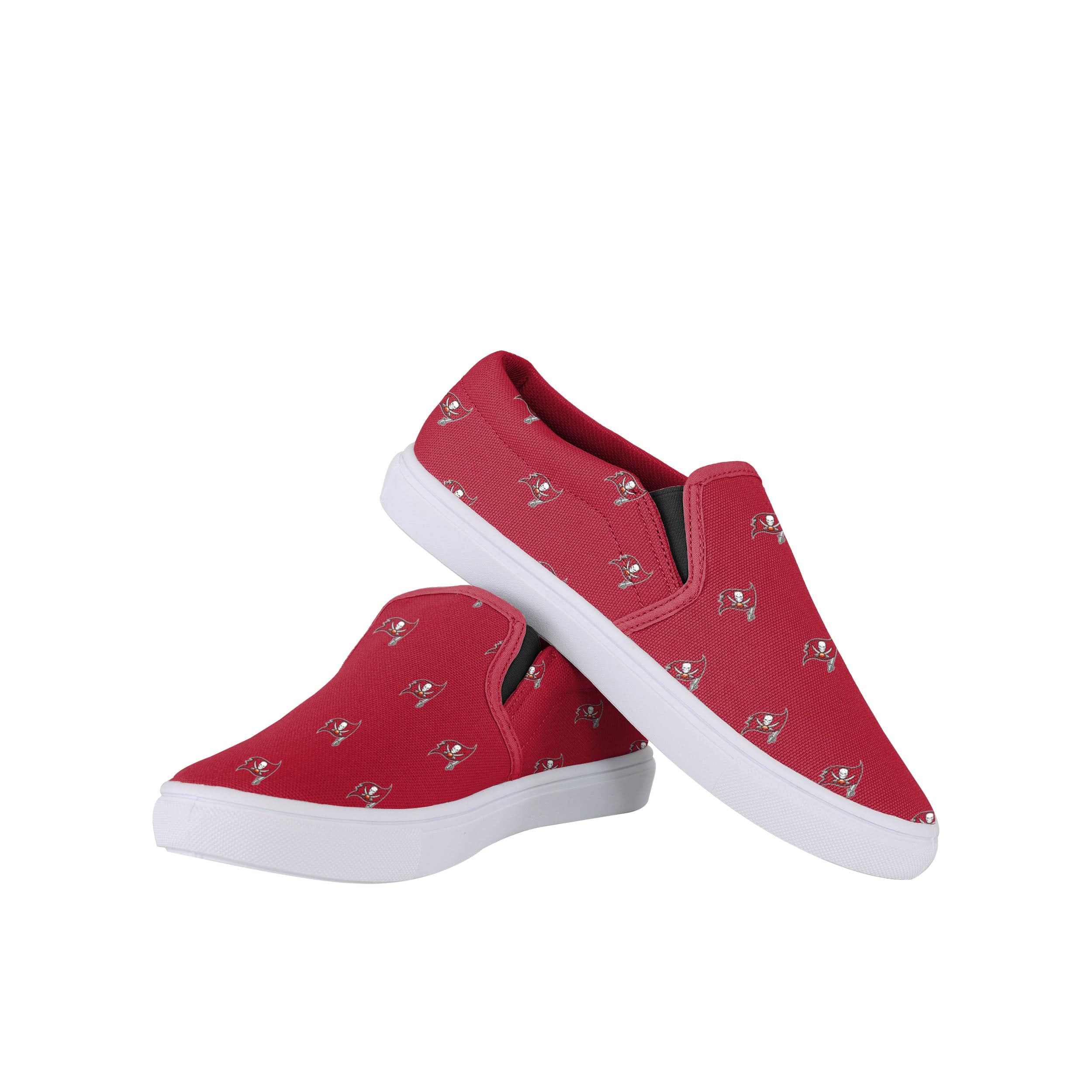 Tampa Bay Buccaneers NFL Womens Repeat Logo Slip On Canvas Shoe