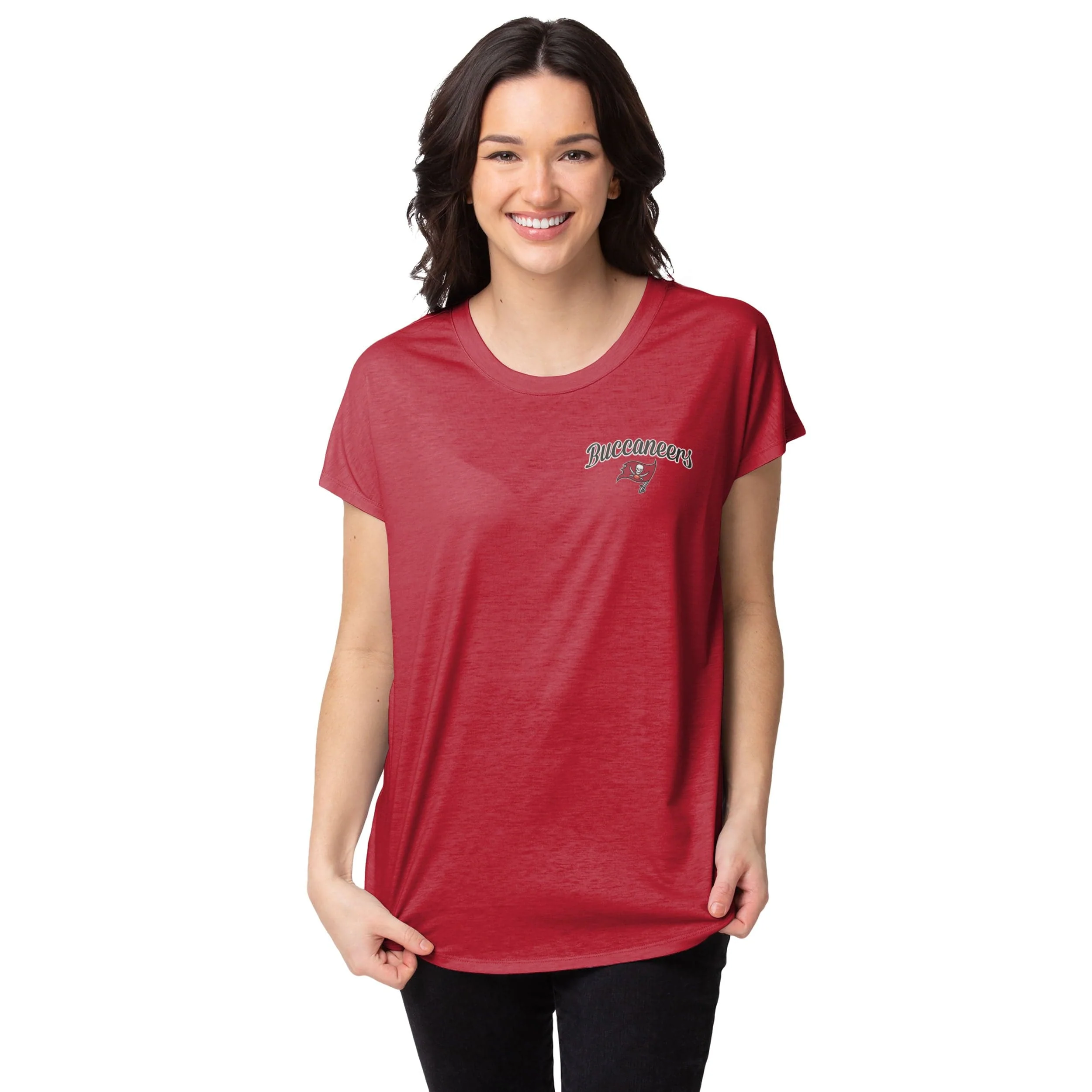 Tampa Bay Buccaneers NFL Womens Script Wordmark Tunic Top