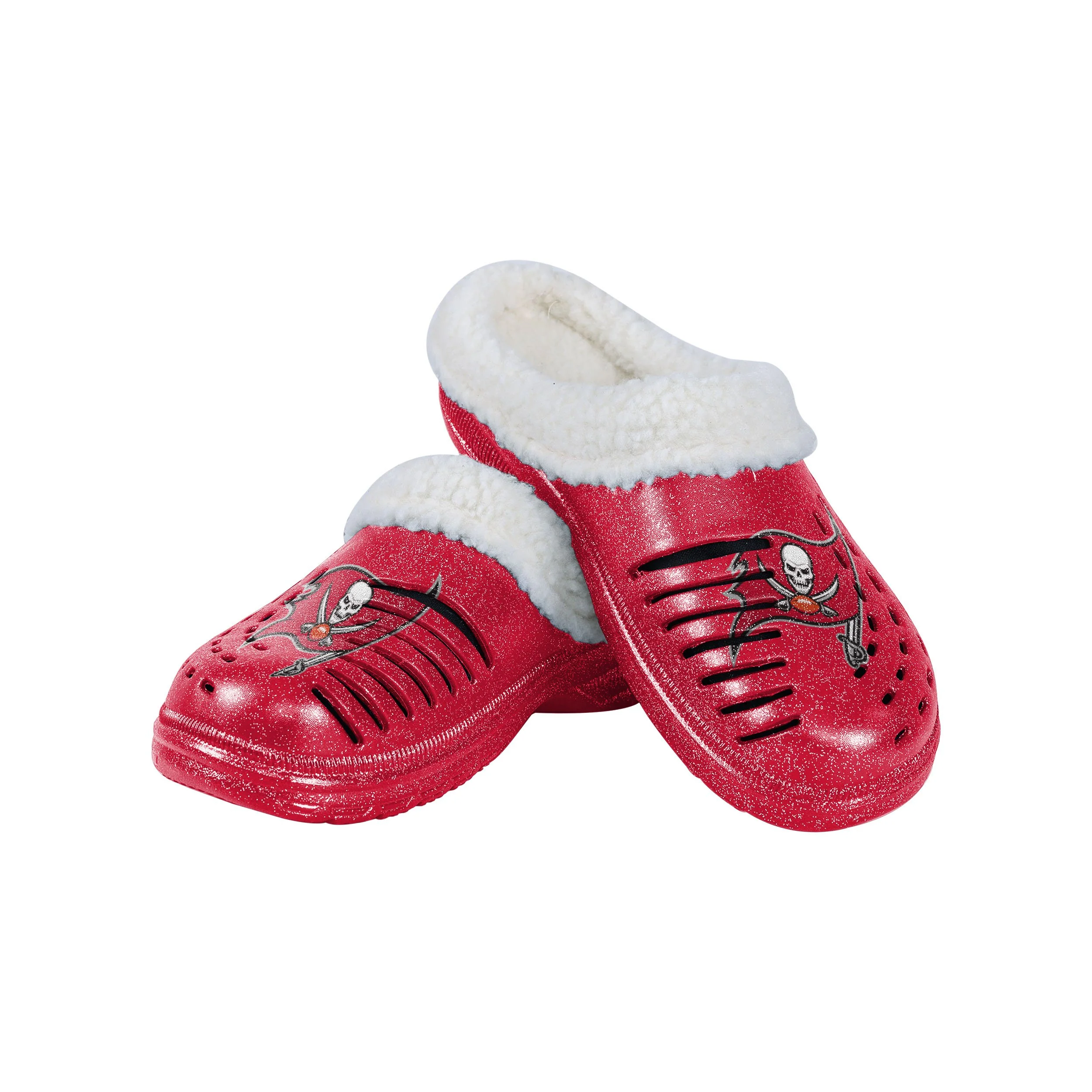 Tampa Bay Buccaneers NFL Womens Sherpa Lined Glitter Clog