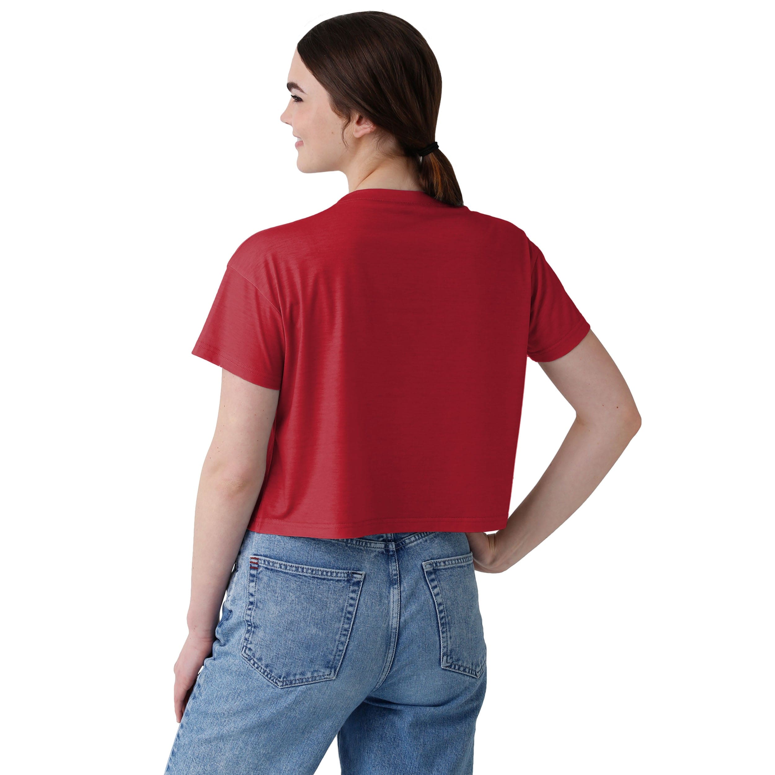 Tampa Bay Buccaneers NFL Womens Solid Big Logo Crop Top - Image 2
