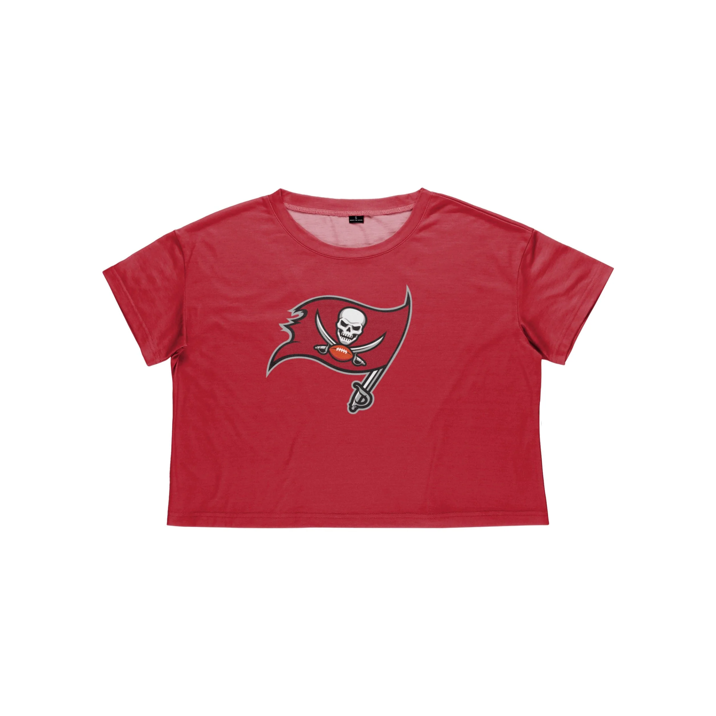 Tampa Bay Buccaneers NFL Womens Solid Big Logo Crop Top - Image 3