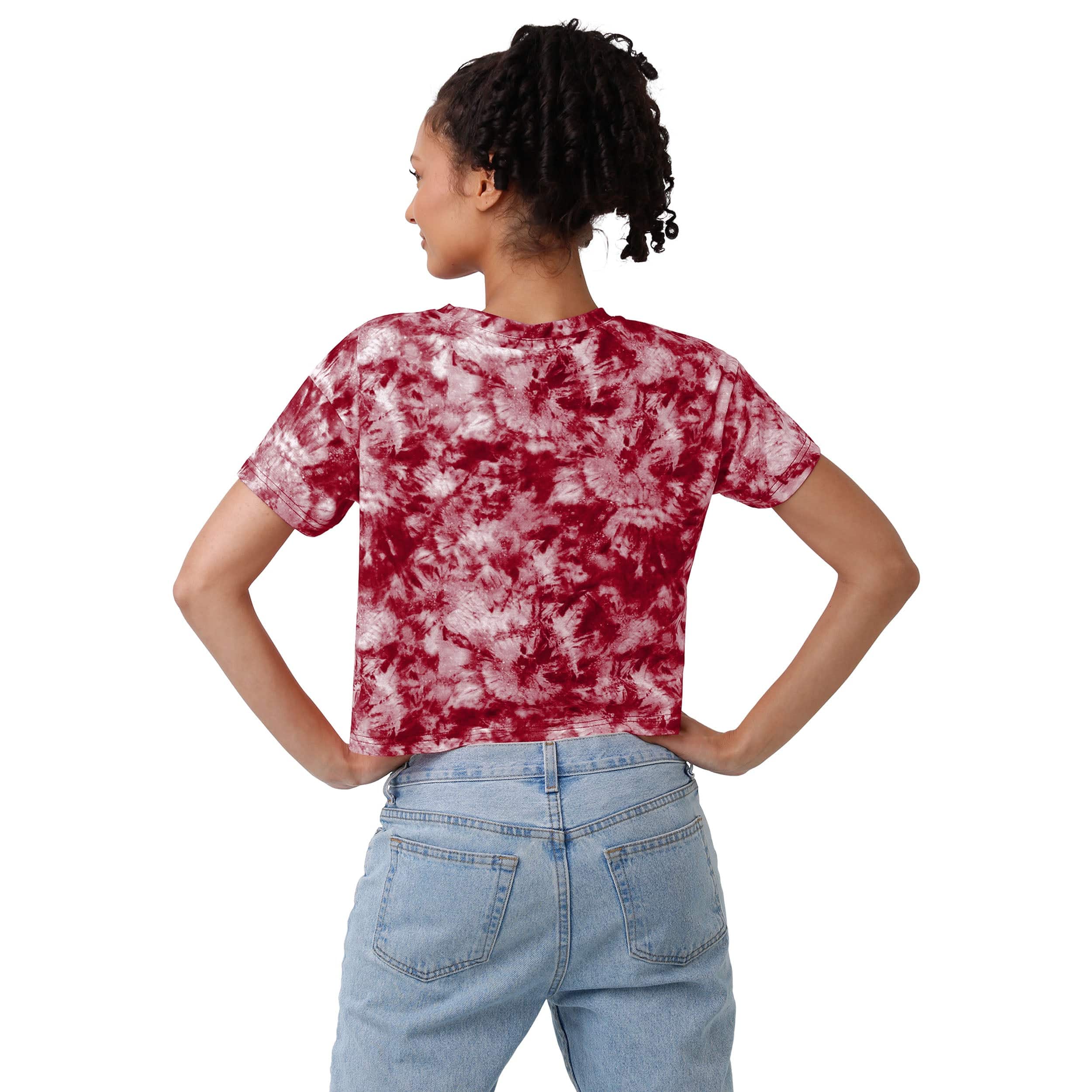 Tampa Bay Buccaneers NFL Womens Tie-Dye Big Logo Crop Top - Image 2