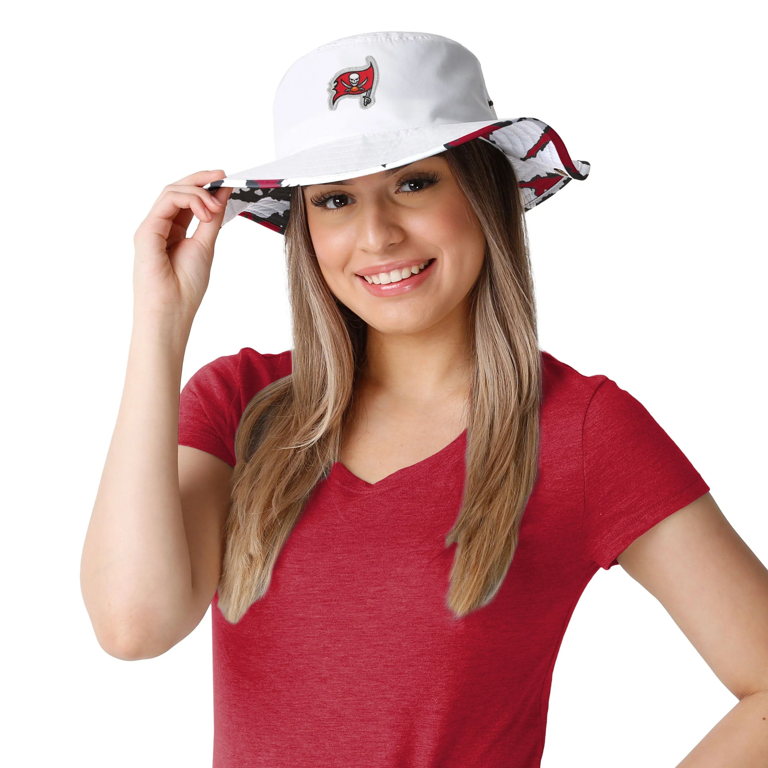 Tampa Bay Buccaneers NFL Womens White Hybrid Boonie Hat - Image 2