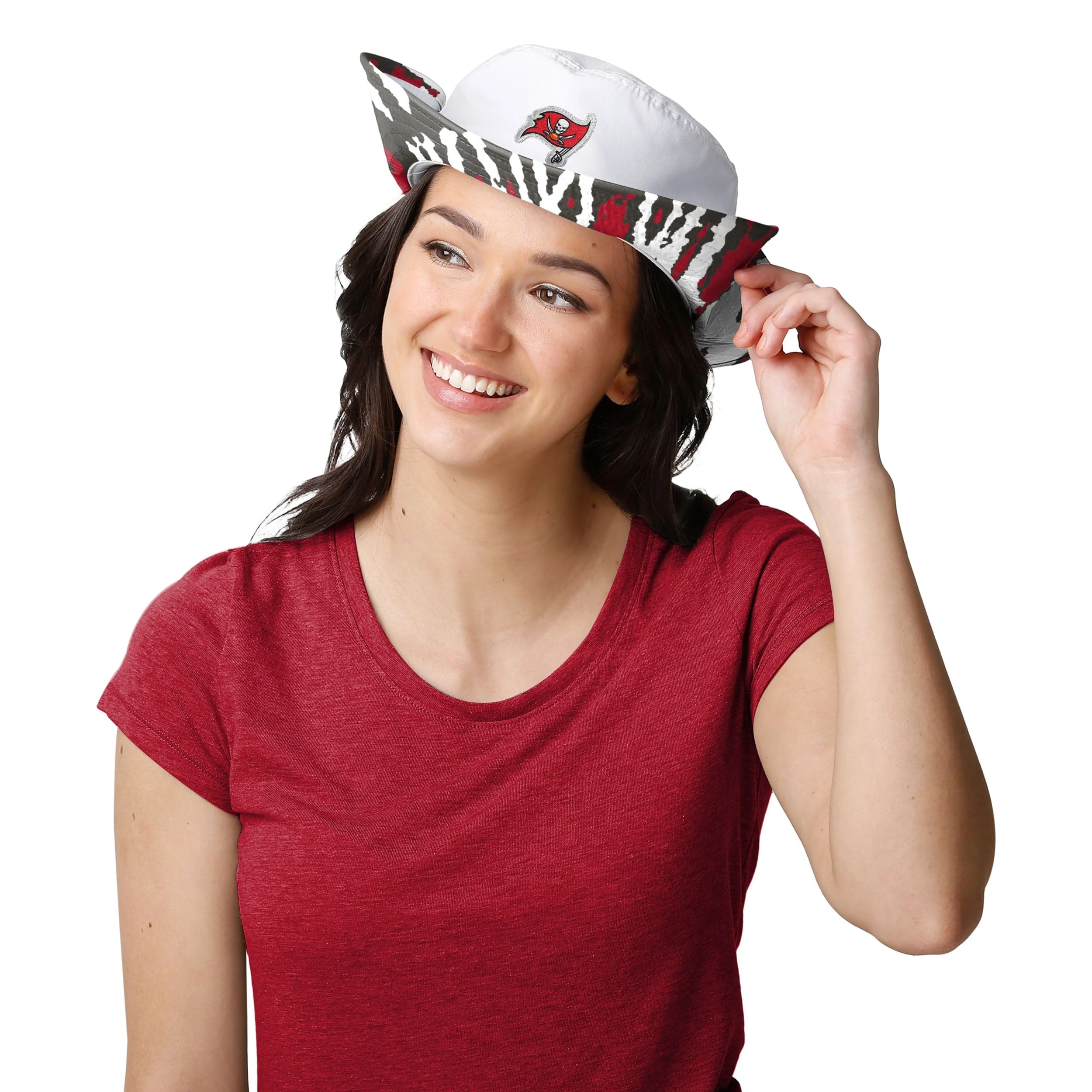 Tampa Bay Buccaneers NFL Womens White Hybrid Boonie Hat - Image 4