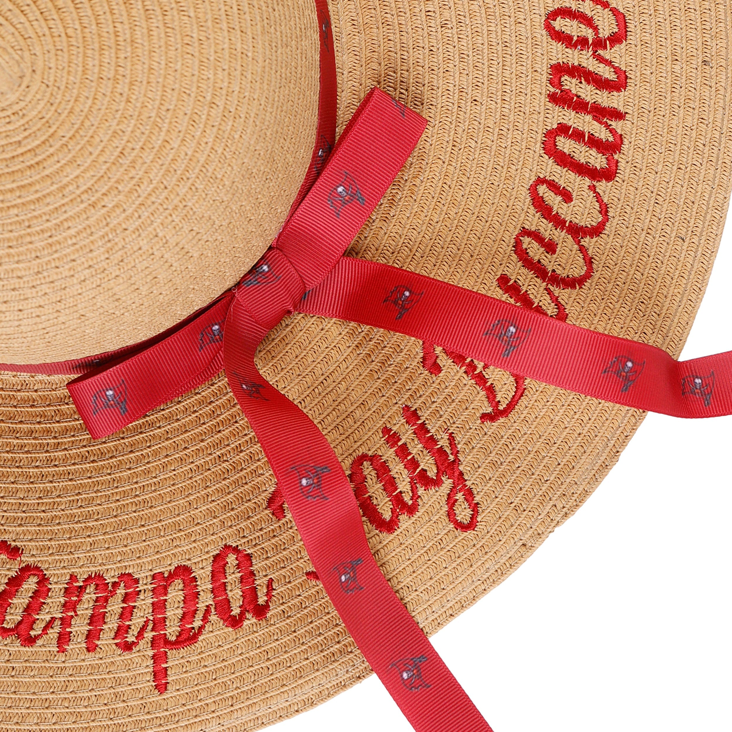 Tampa Bay Buccaneers NFL Womens Wordmark Beach Straw Hat - Image 2