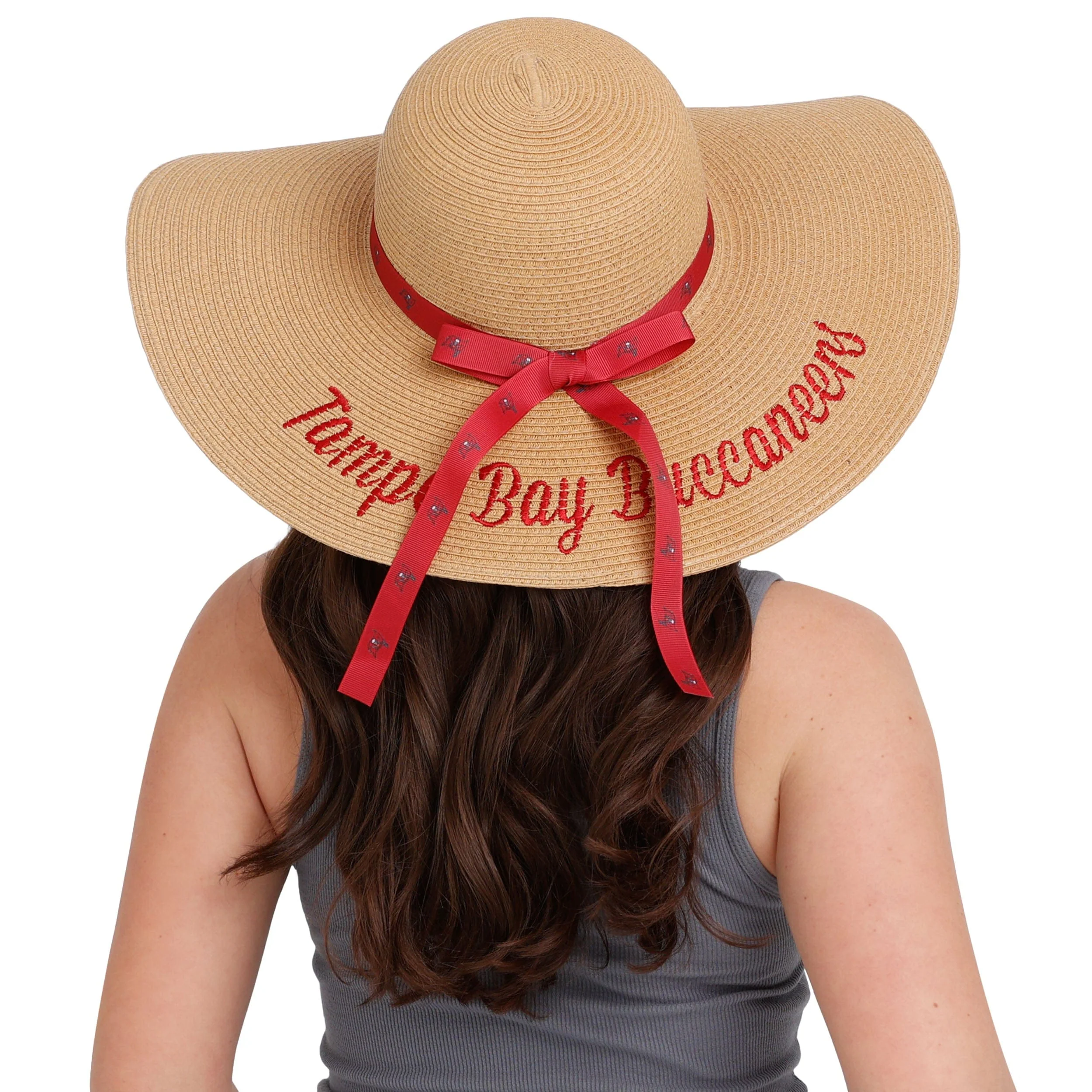 Tampa Bay Buccaneers NFL Womens Wordmark Beach Straw Hat - Image 4