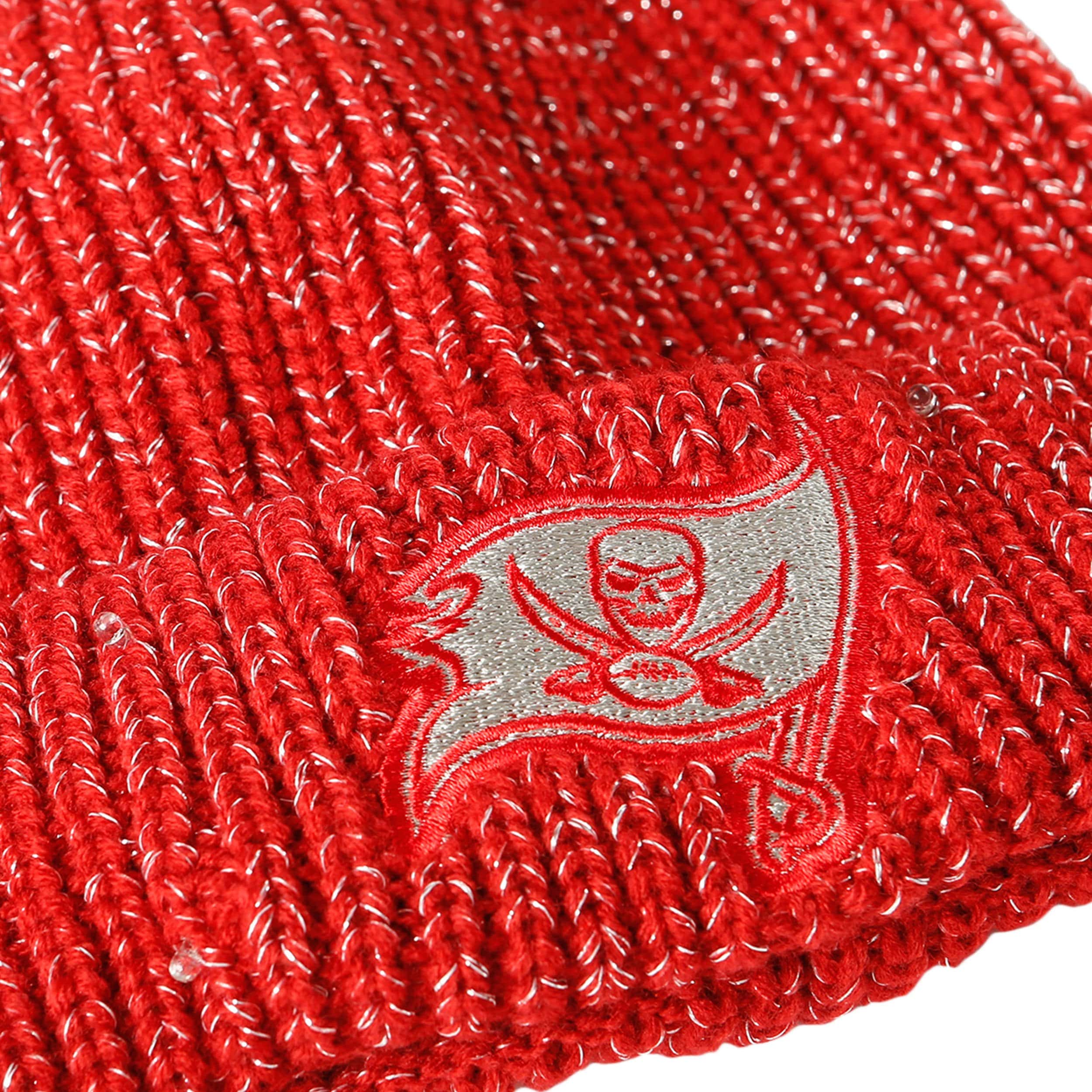 Tampa Bay Buccaneers Womens NFL Glitter Knit Light Up Beanie - Image 3