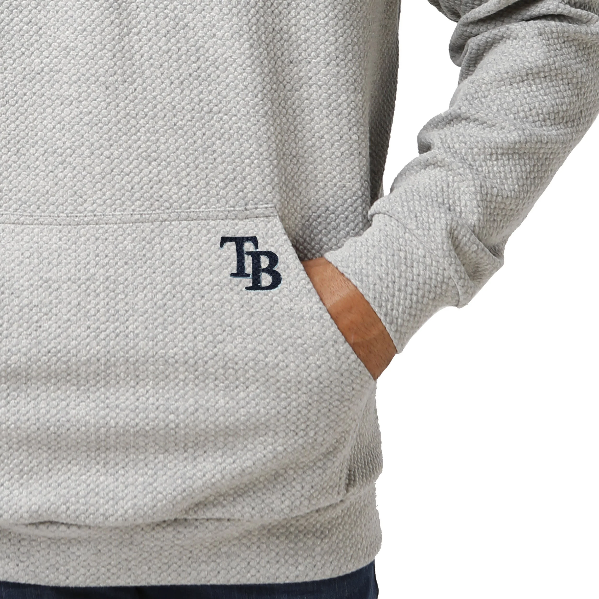 Tampa Bay Rays MLB Mens Gray Woven Hoodie - Image 4