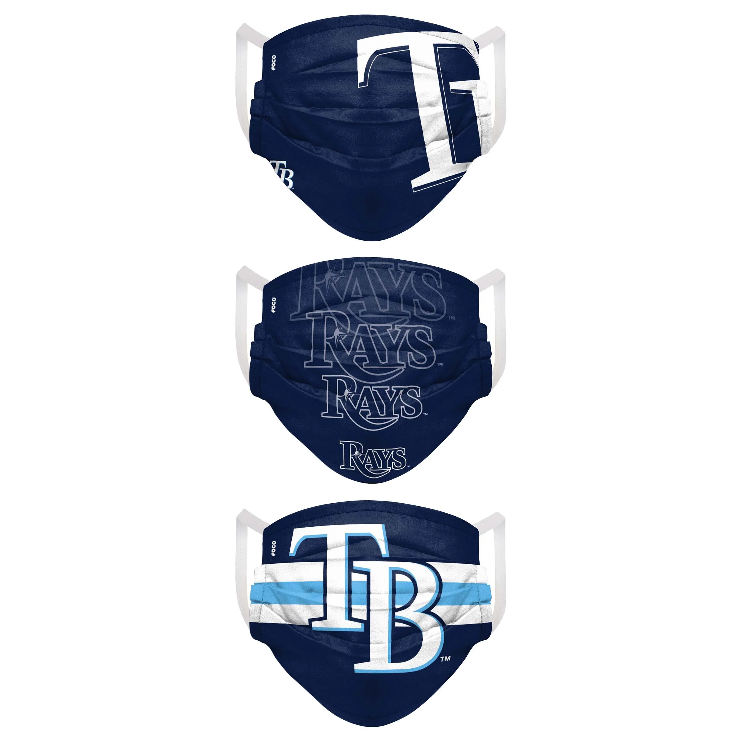 Tampa Bay Rays MLB Mens Matchday 3 Pack Face Cover - Image 2