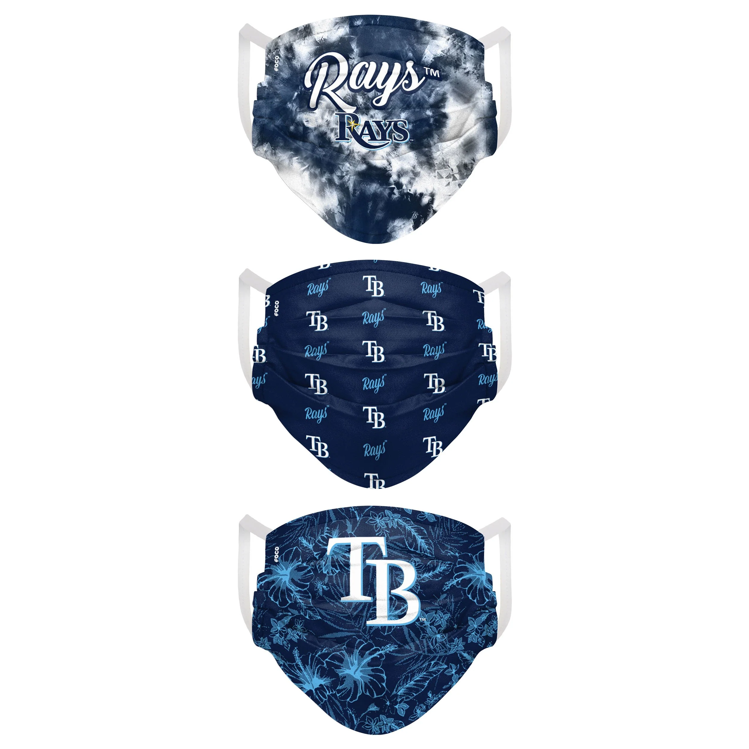 Tampa Bay Rays MLB Womens Matchday 3 Pack Face Cover - Image 2