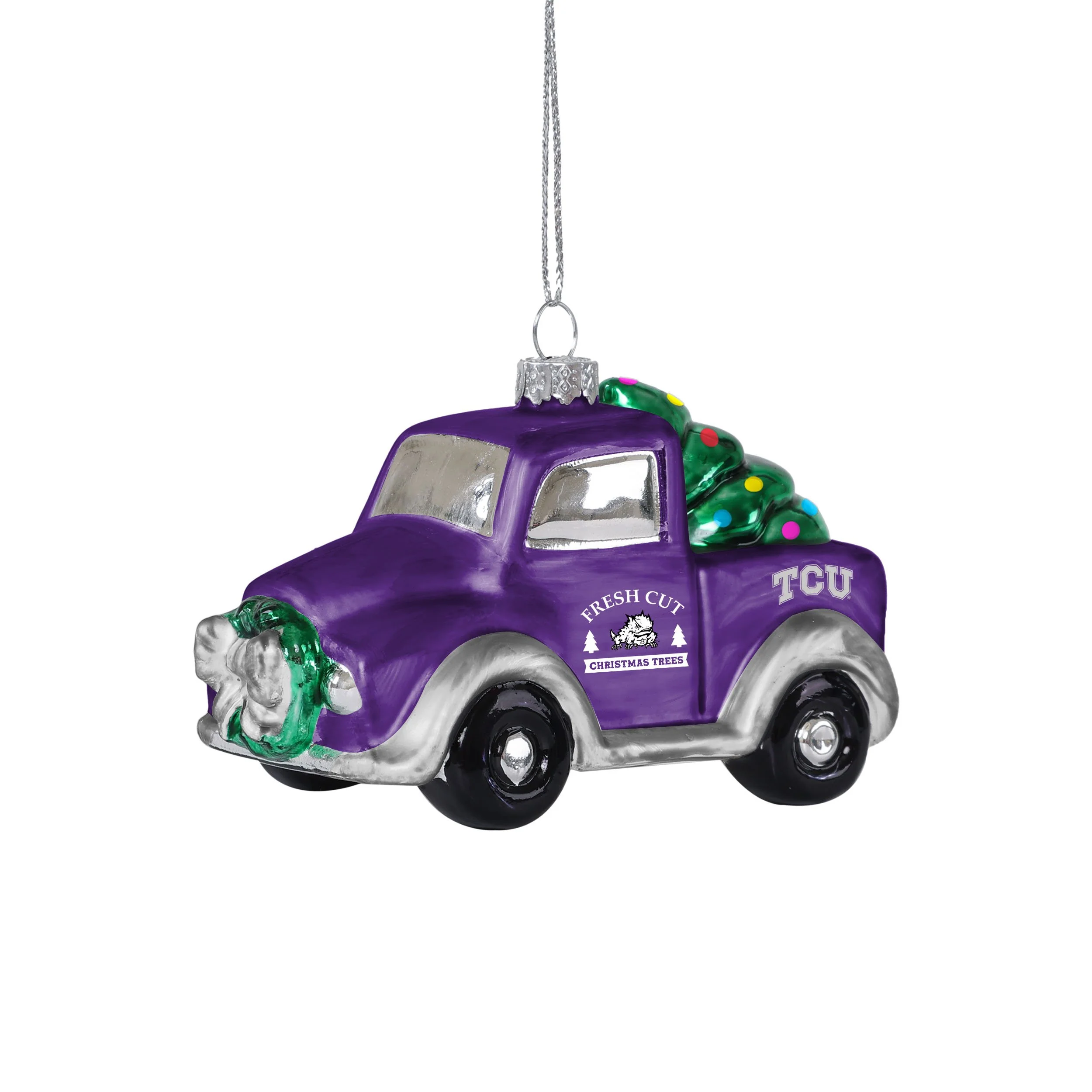 TCU Horned Frogs NCAA Blown Glass Truck Ornament - Image 2