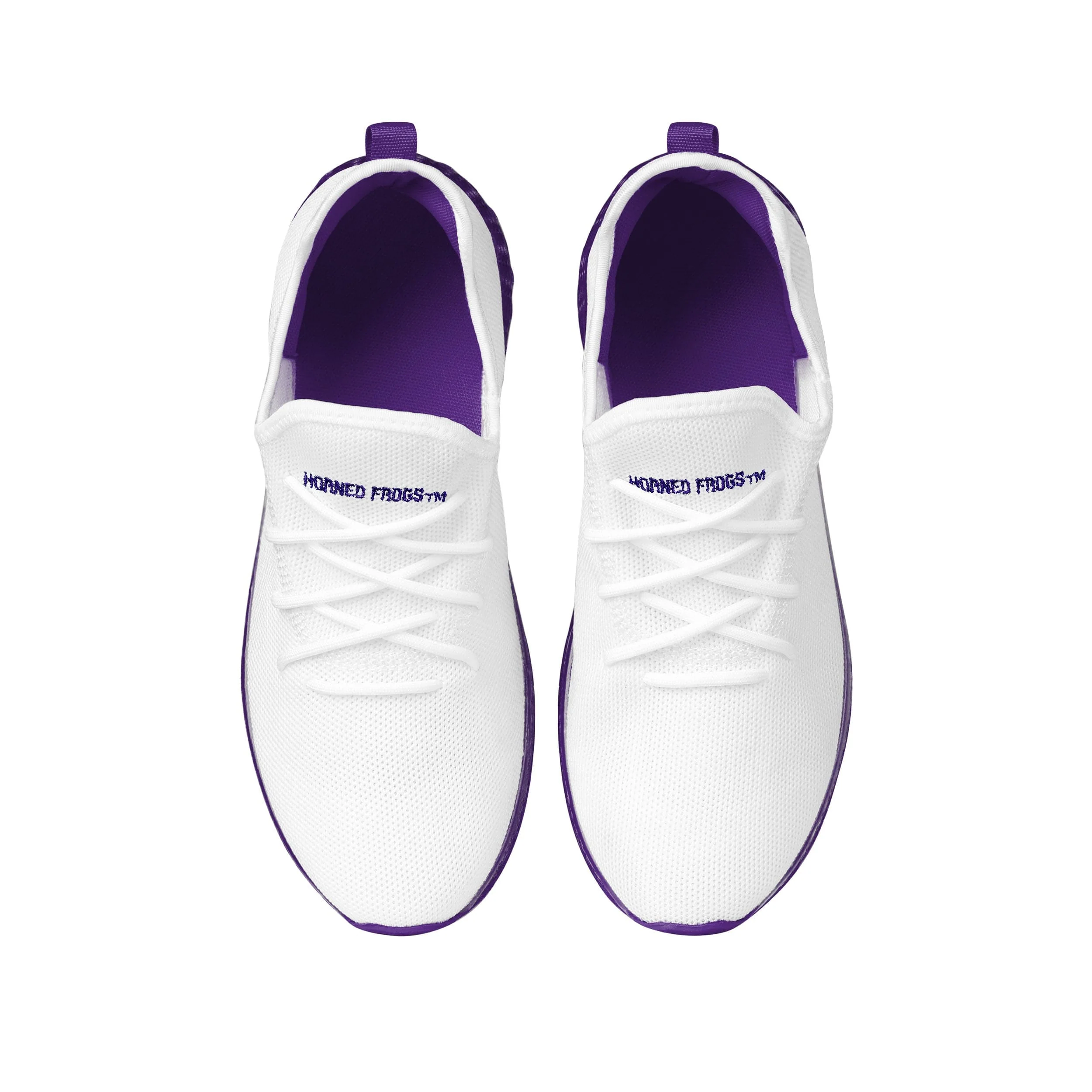 TCU Horned Frogs NCAA Mens Gradient Midsole White Sneakers - Image 4