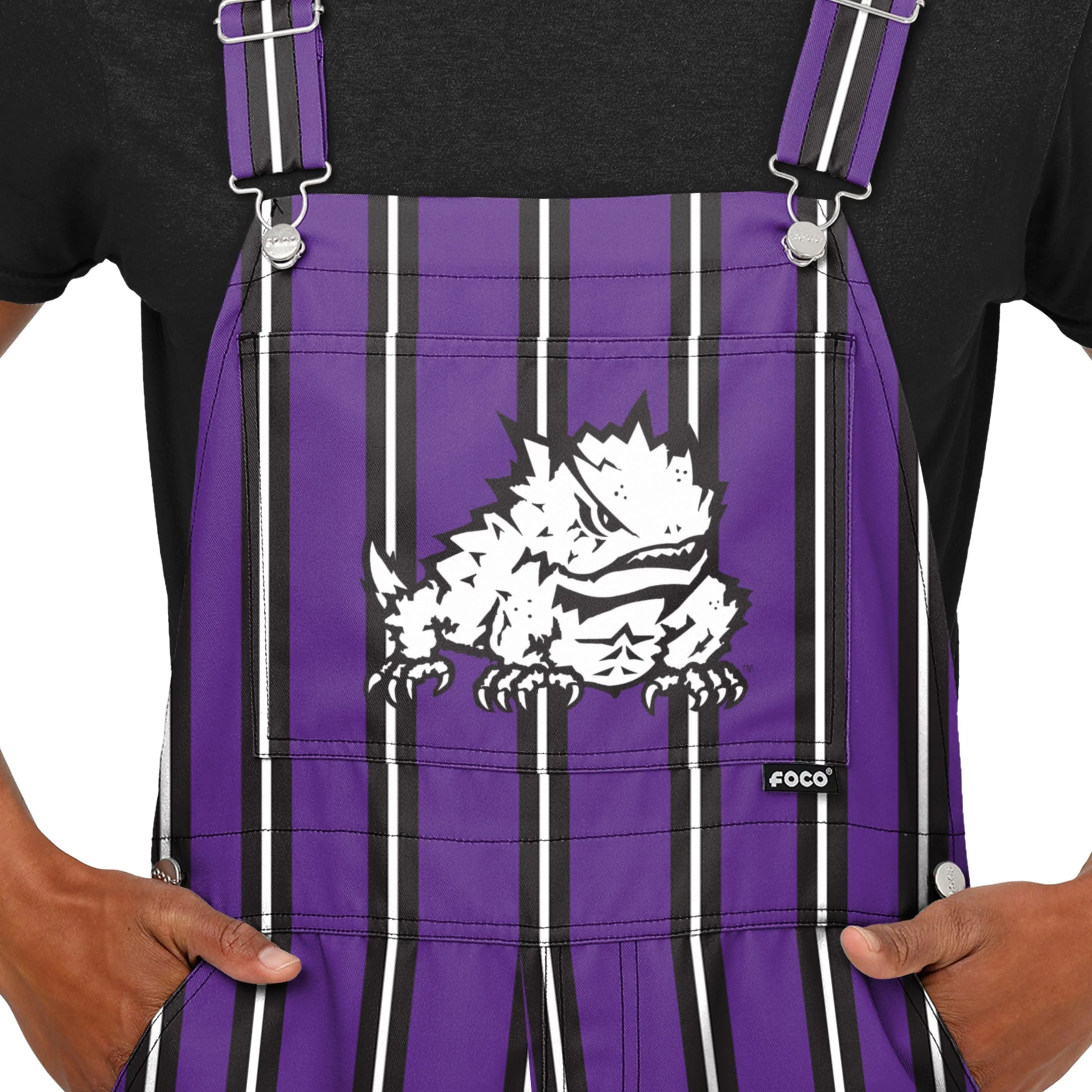 TCU Horned Frogs NCAA Mens Sideline Spirit Bib Overalls - Image 4