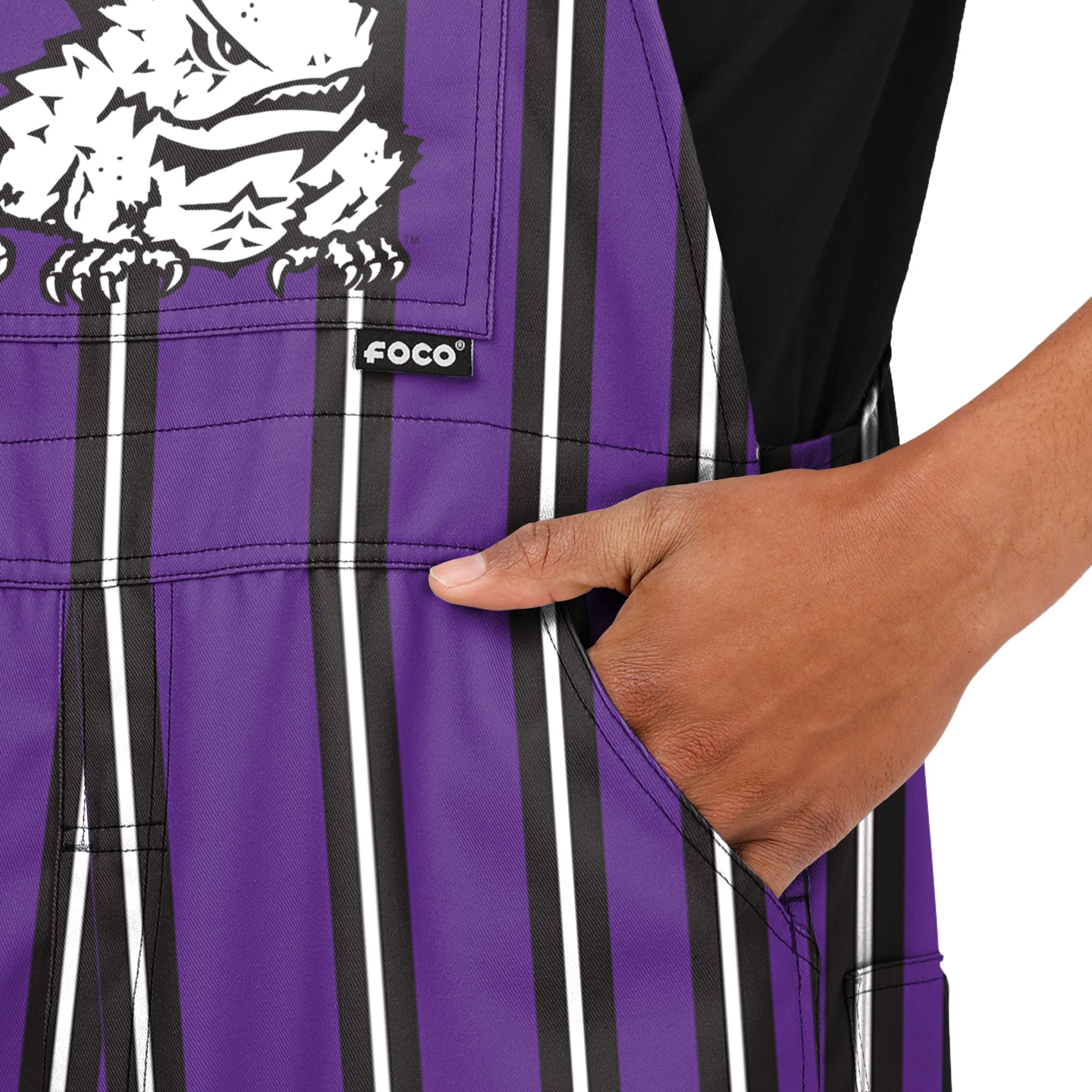 TCU Horned Frogs NCAA Mens Sideline Spirit Bib Overalls - Image 5