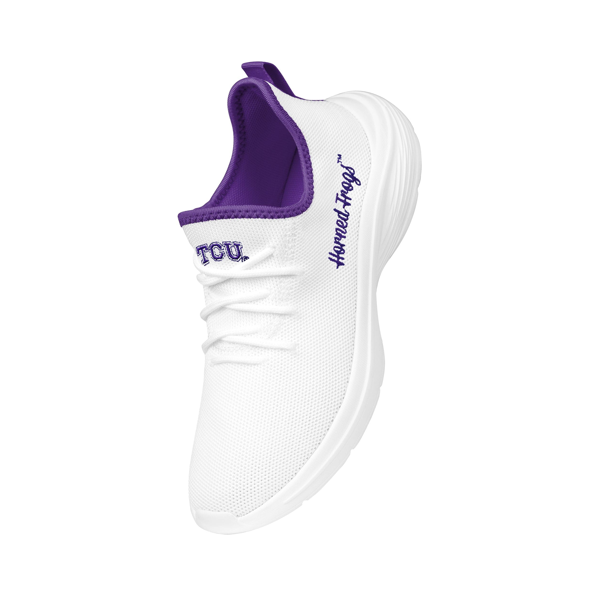 TCU Horned Frogs NCAA Womens Midsole White Sneaker - Image 2