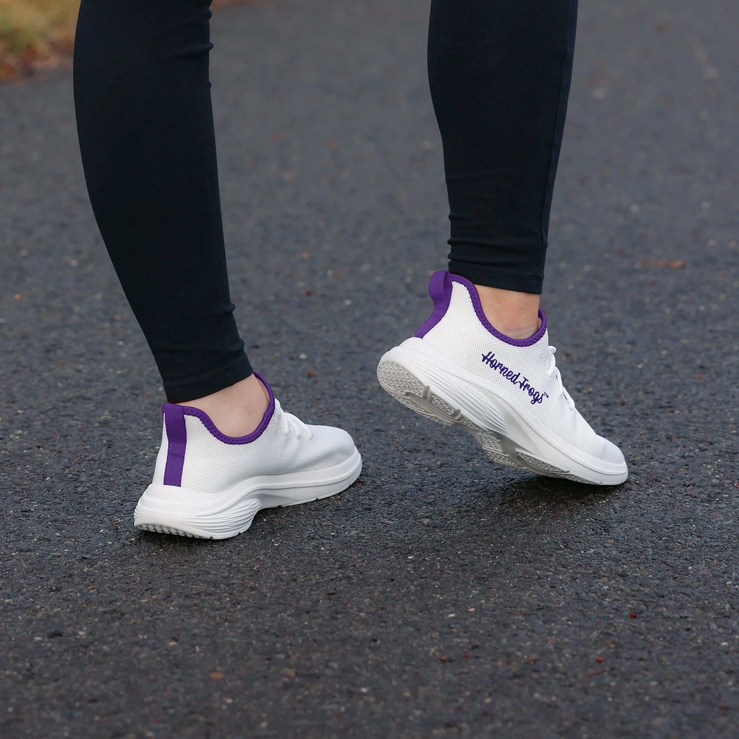 TCU Horned Frogs NCAA Womens Midsole White Sneaker - Image 3