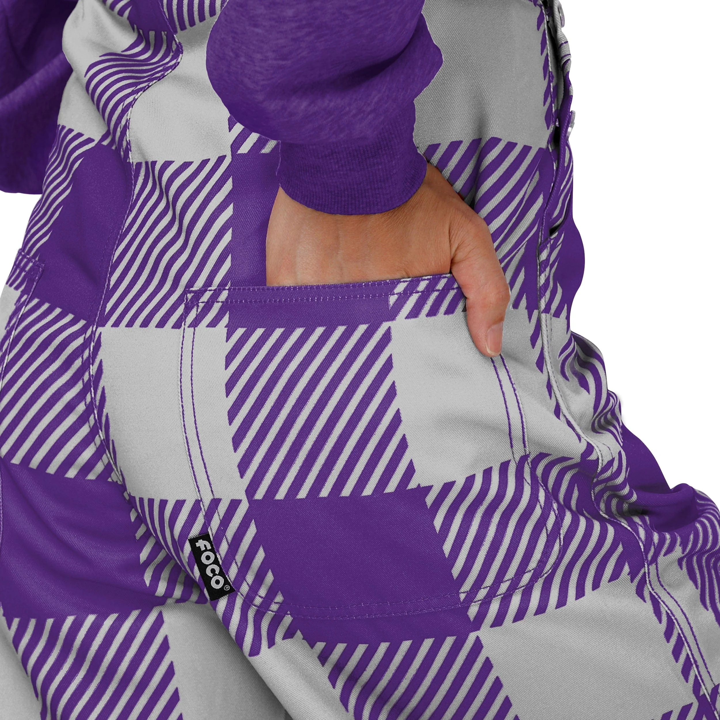 TCU Horned Frogs NCAA Womens Plaid Bib Overalls - Image 6