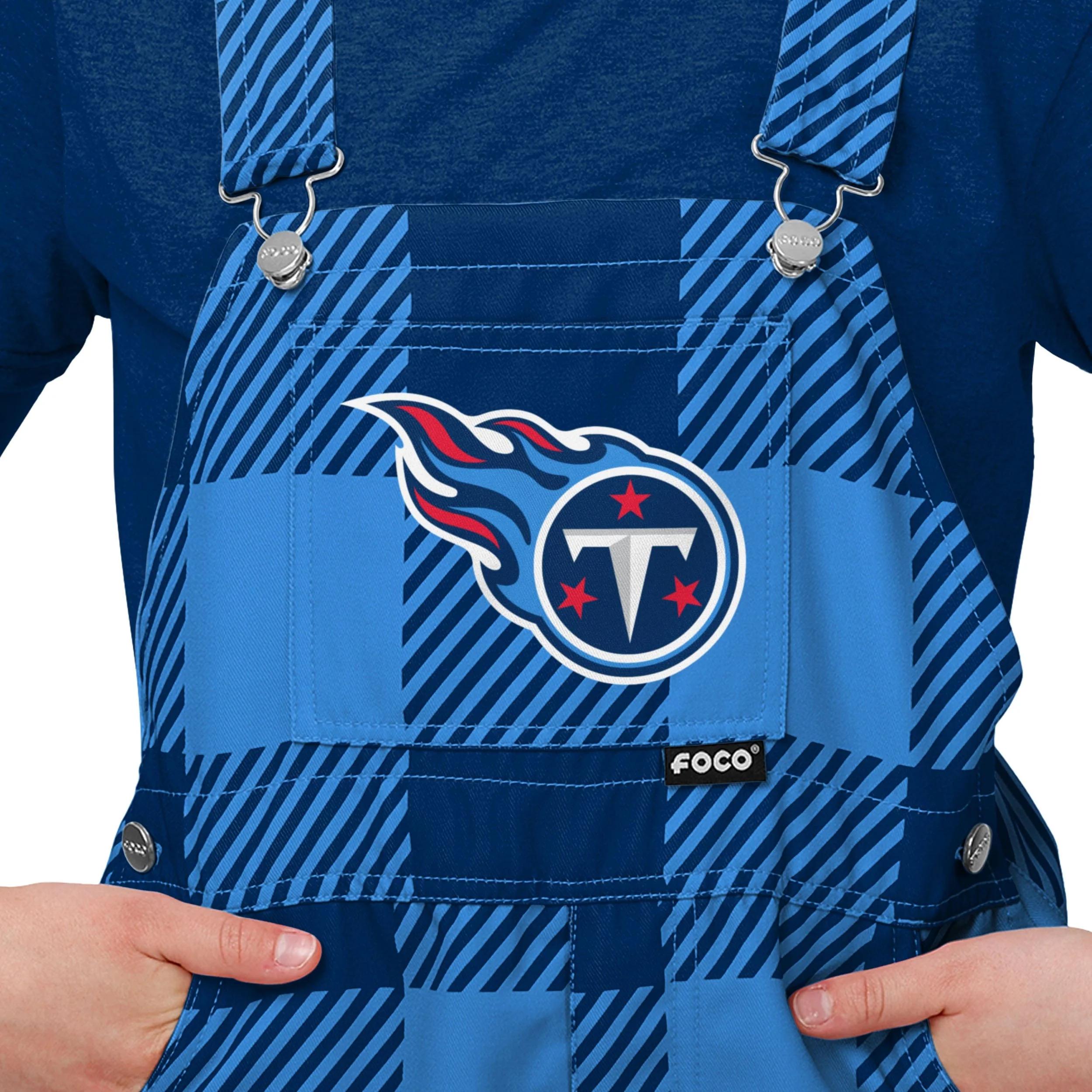 Tennessee Titans NFL Youth Plaid Bib Overalls - Image 3